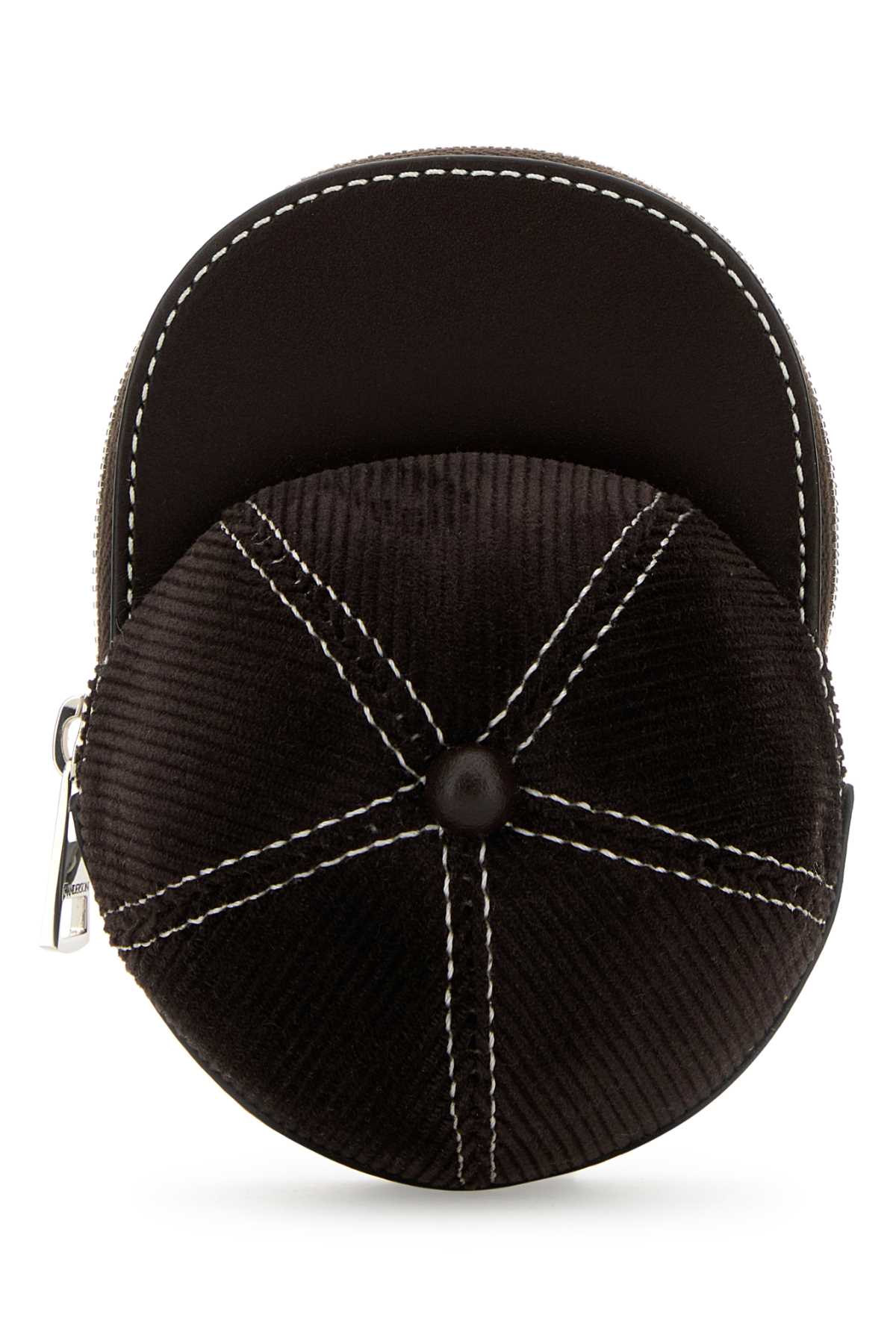 Shop Jw Anderson Brown Velvet And Leather Mini Cap Crossbody Bag