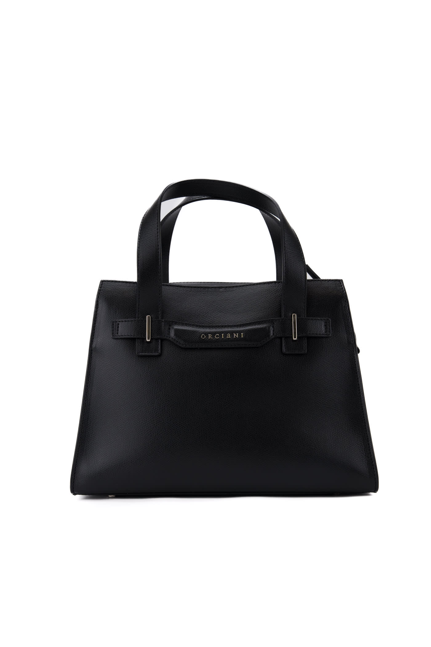 Shop Orciani Posh Medium Leather Handbag In Nero