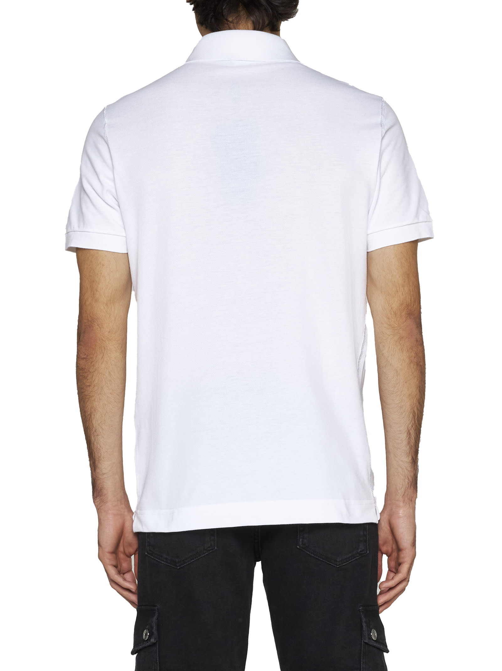 Dolce & Gabbana White Collared Short Sleeves Polo Men T-shirt In White