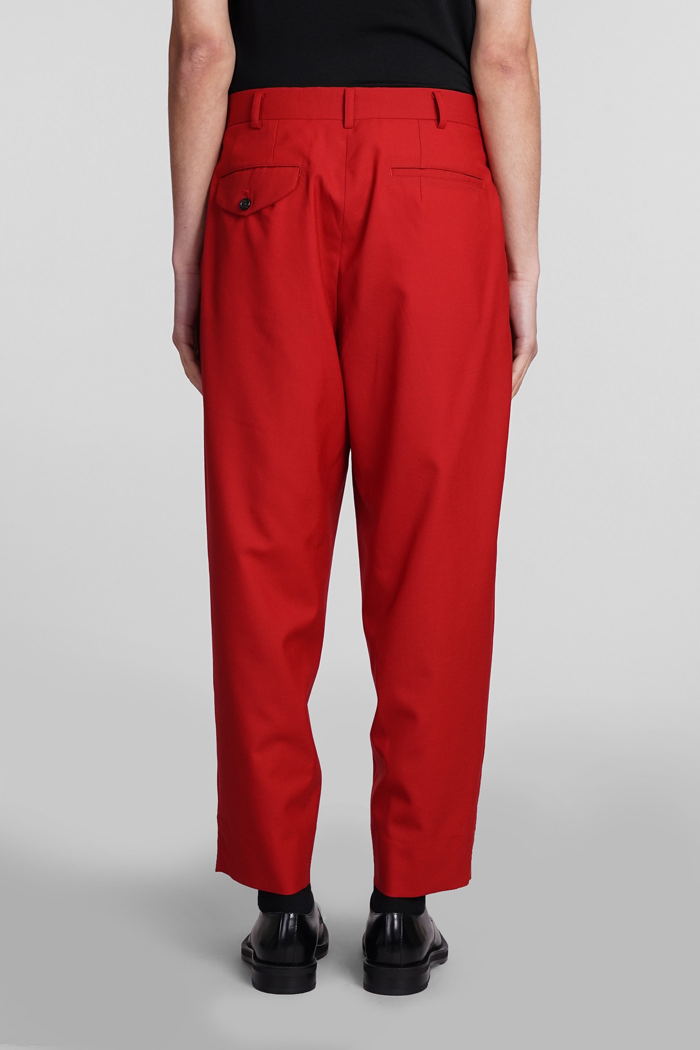 Shop Comme Des Garçons Homme Deux Pants In Red Wool