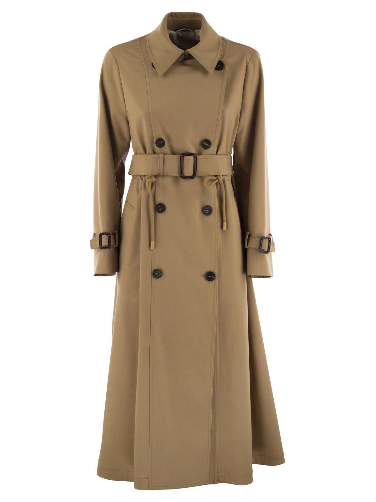 Shop Weekend Max Mara Double-breasted Belted Coat In Cammello