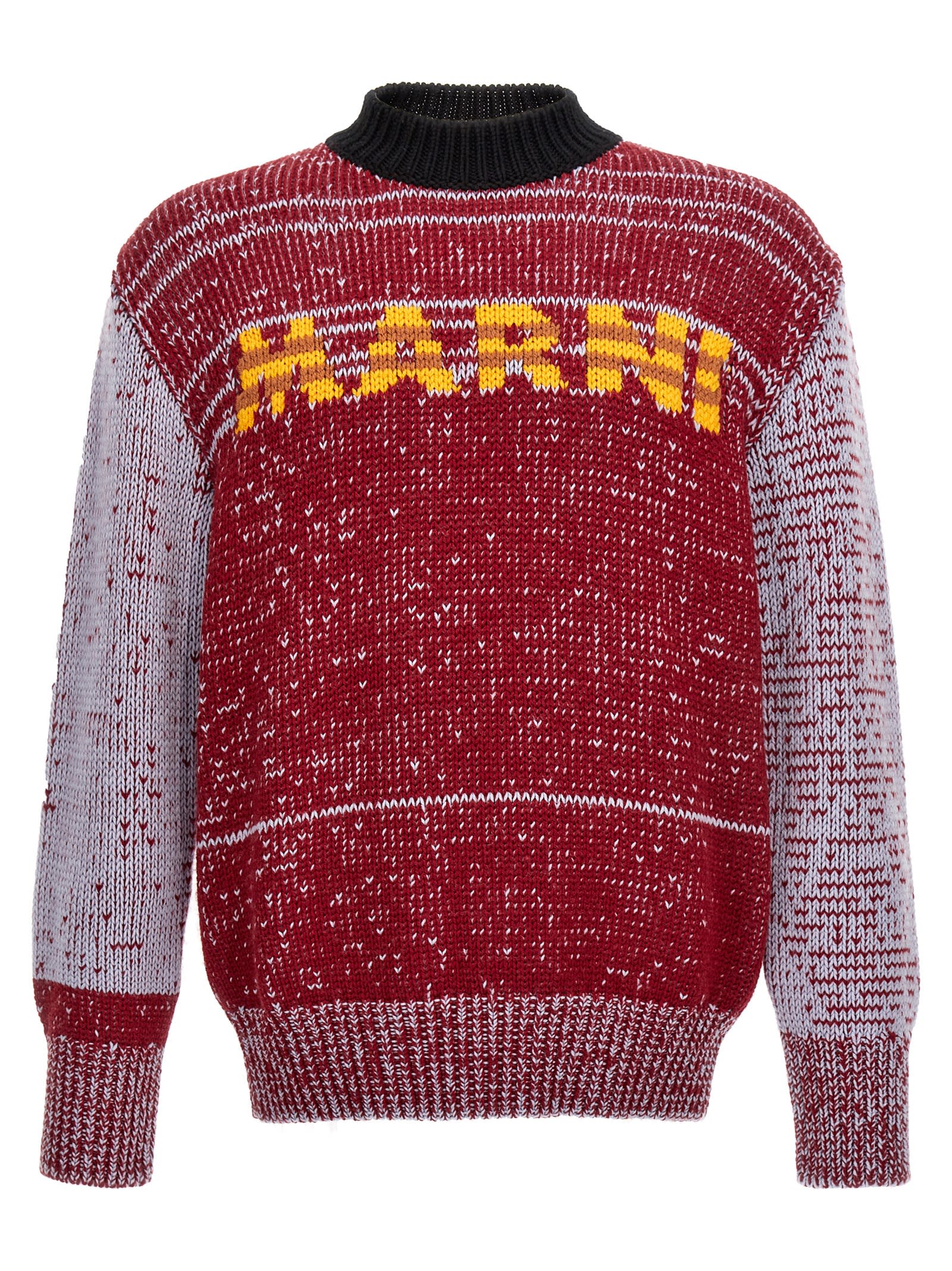 Shop Marni Logo Sweater In Multicolor