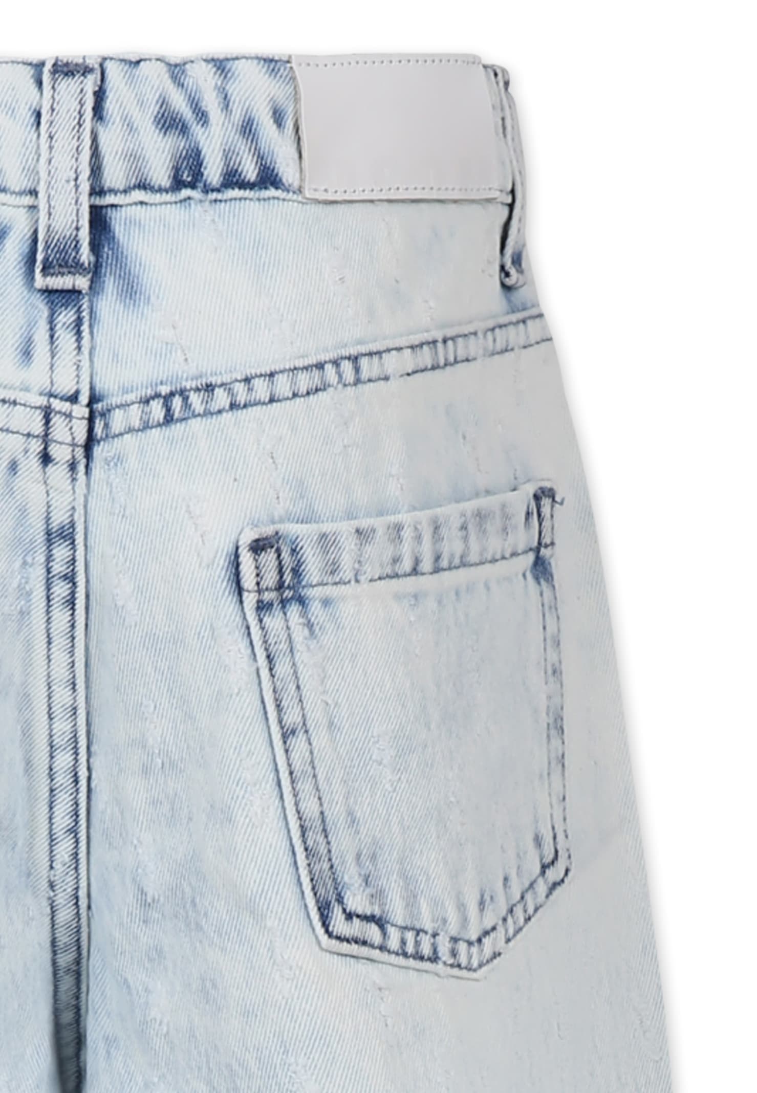 Msgm Denim Jeans For Girl With Logo In Denim