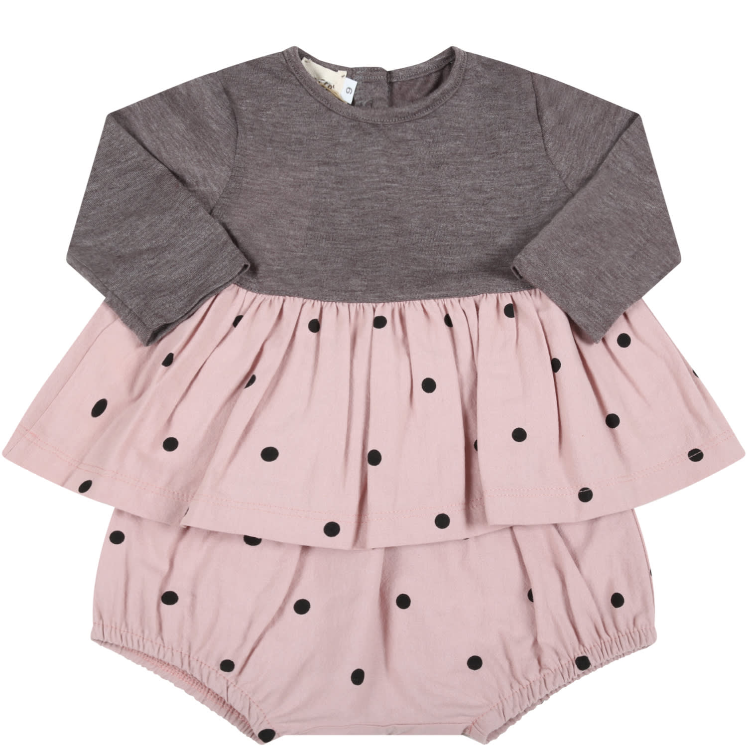 Caffe dOrzo Multicolor cleo-baby Dress For Baby Girl With Black Polka Dots