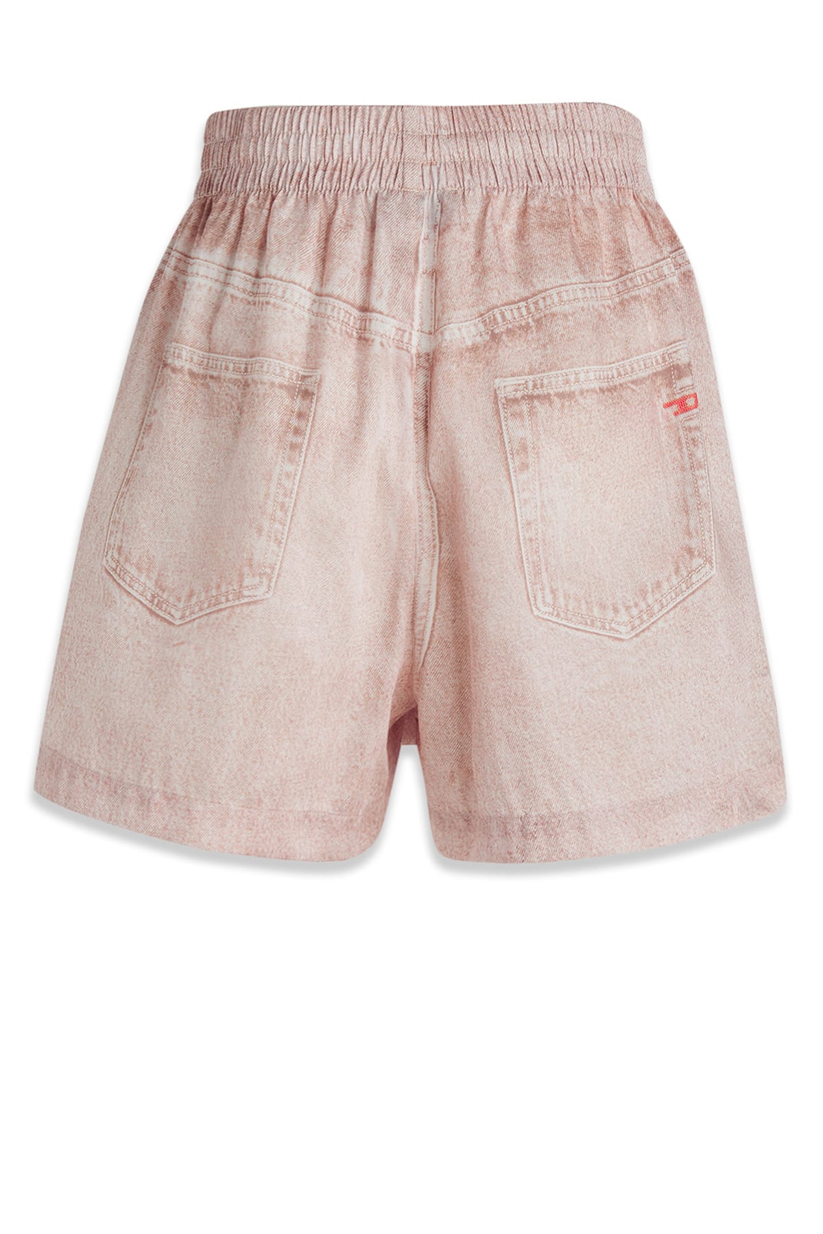 Diesel Denim Texture Elastic Waistband Shorts In 3bj