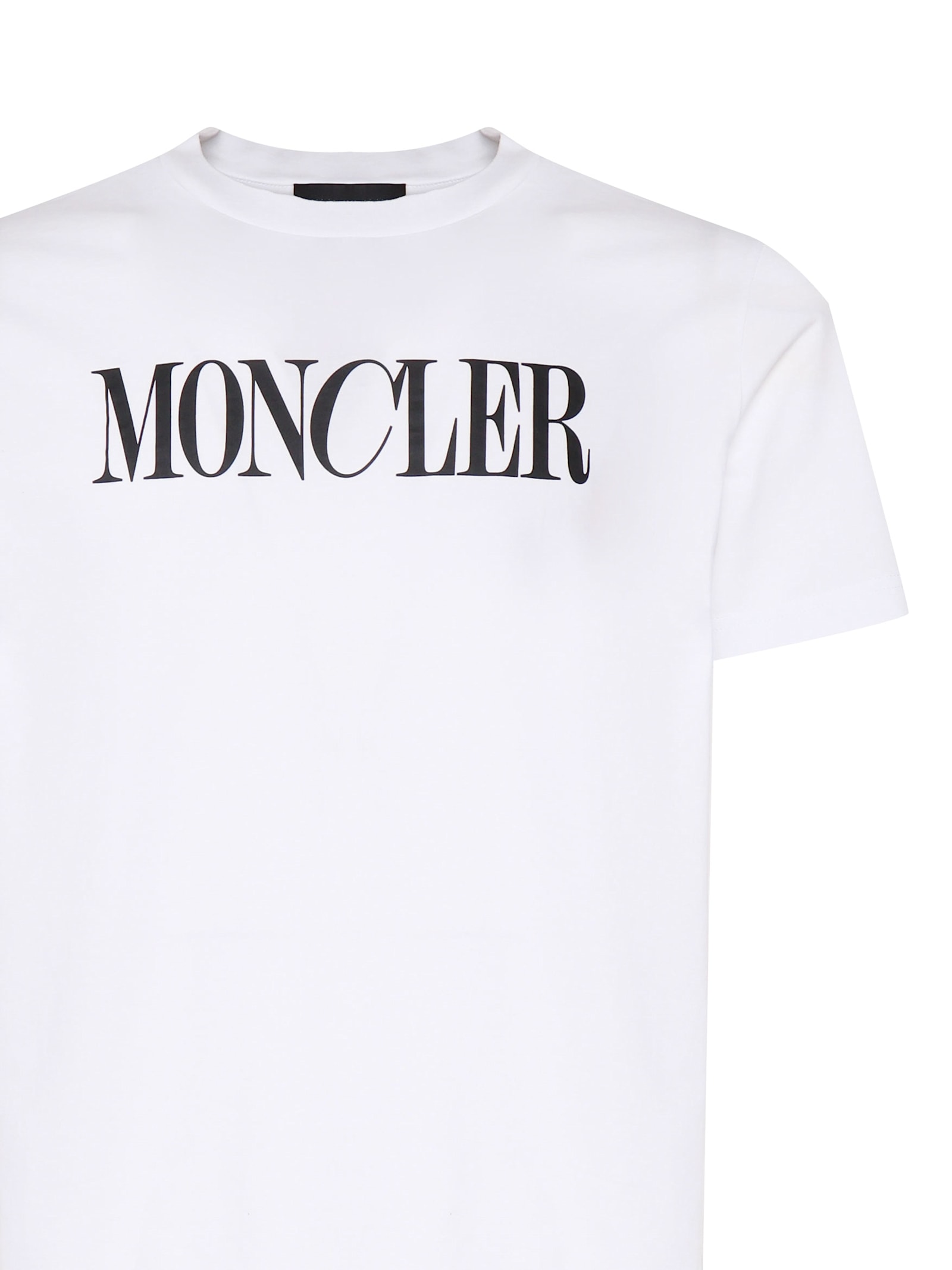 Shop Moncler Logo Printed Crewneck T-shirt In White