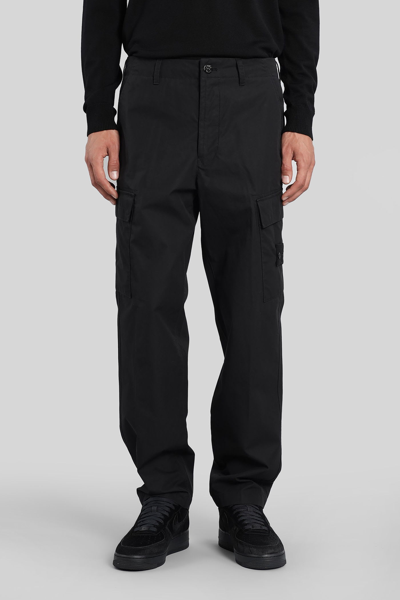 Stone Island Pants In Black Cotton In Black