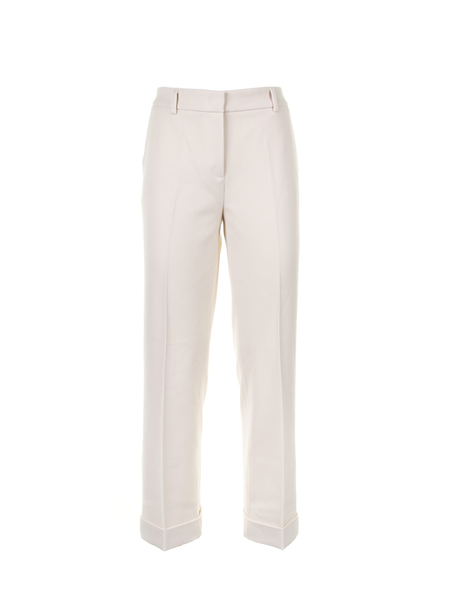 Womens Cream High-waisted Trousers