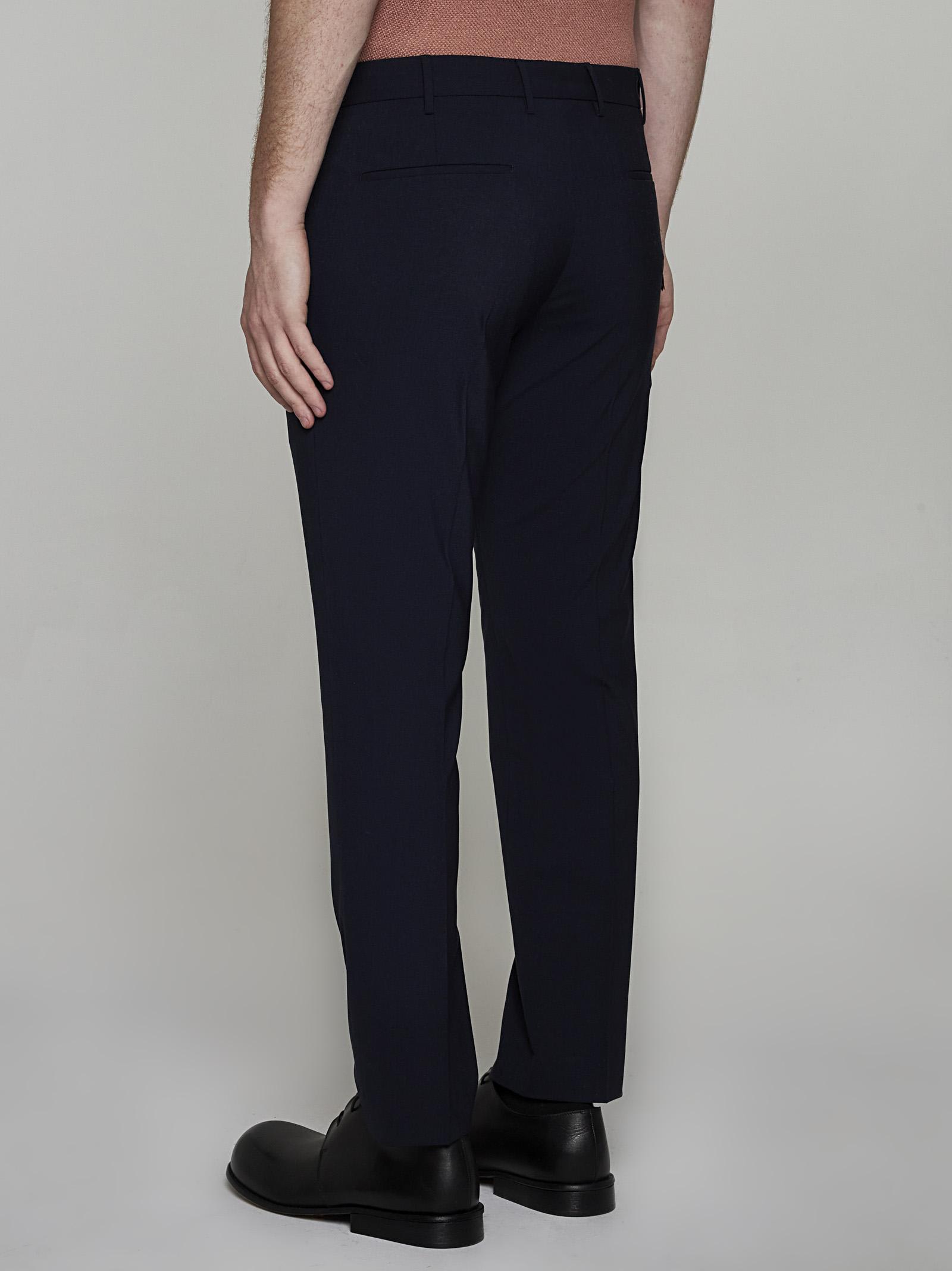 Shop Pt01 Dieci Stretch Wool-blend Trousers In Blue