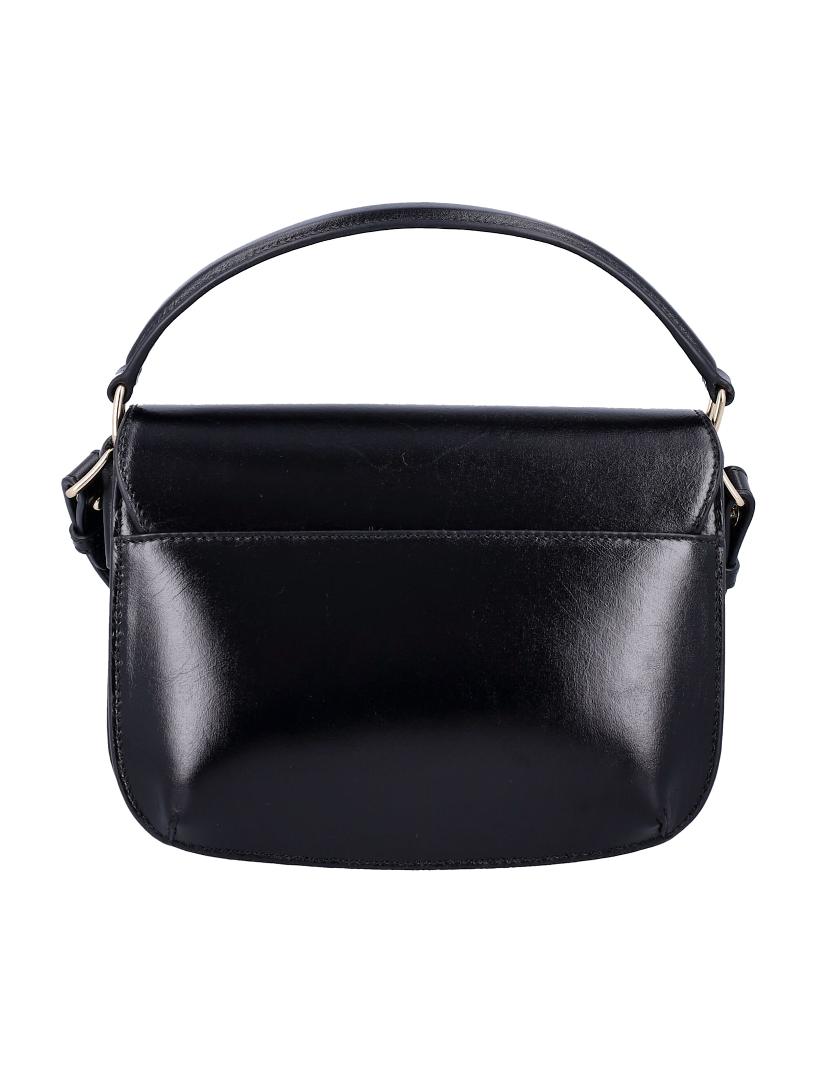 Shop Apc Leather Sarah Shoulder Strap Mini In Black