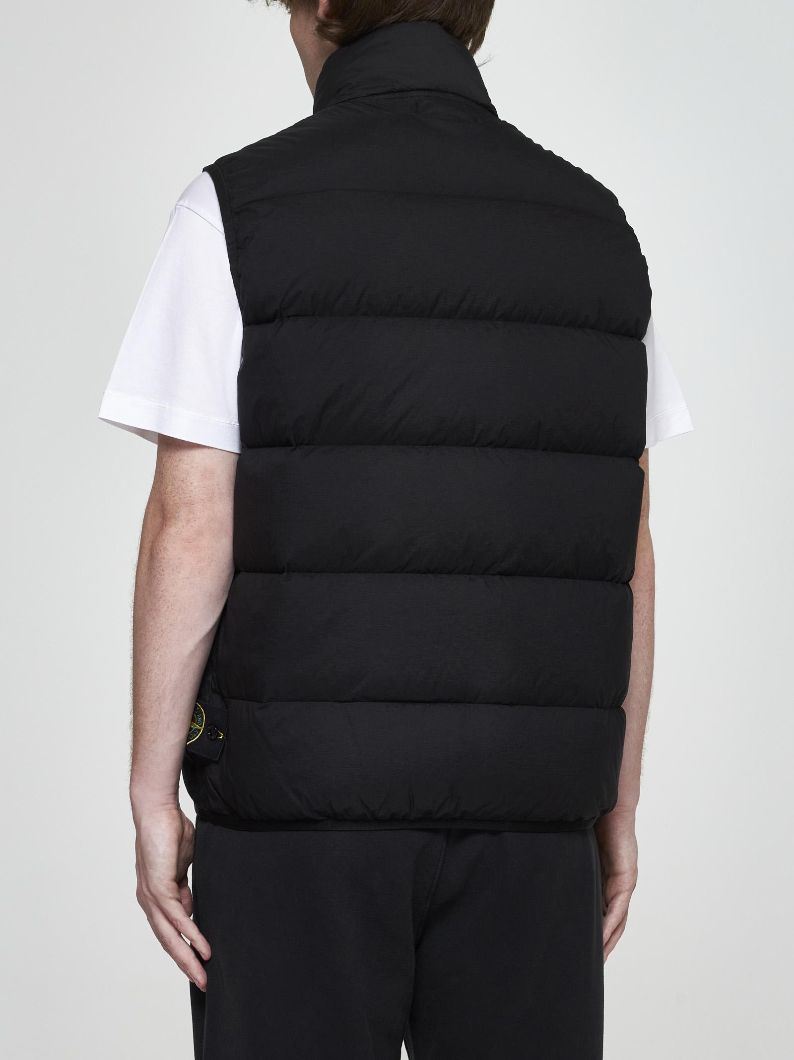 Shop Stone Island Quilted Nylon Down Vest In Black