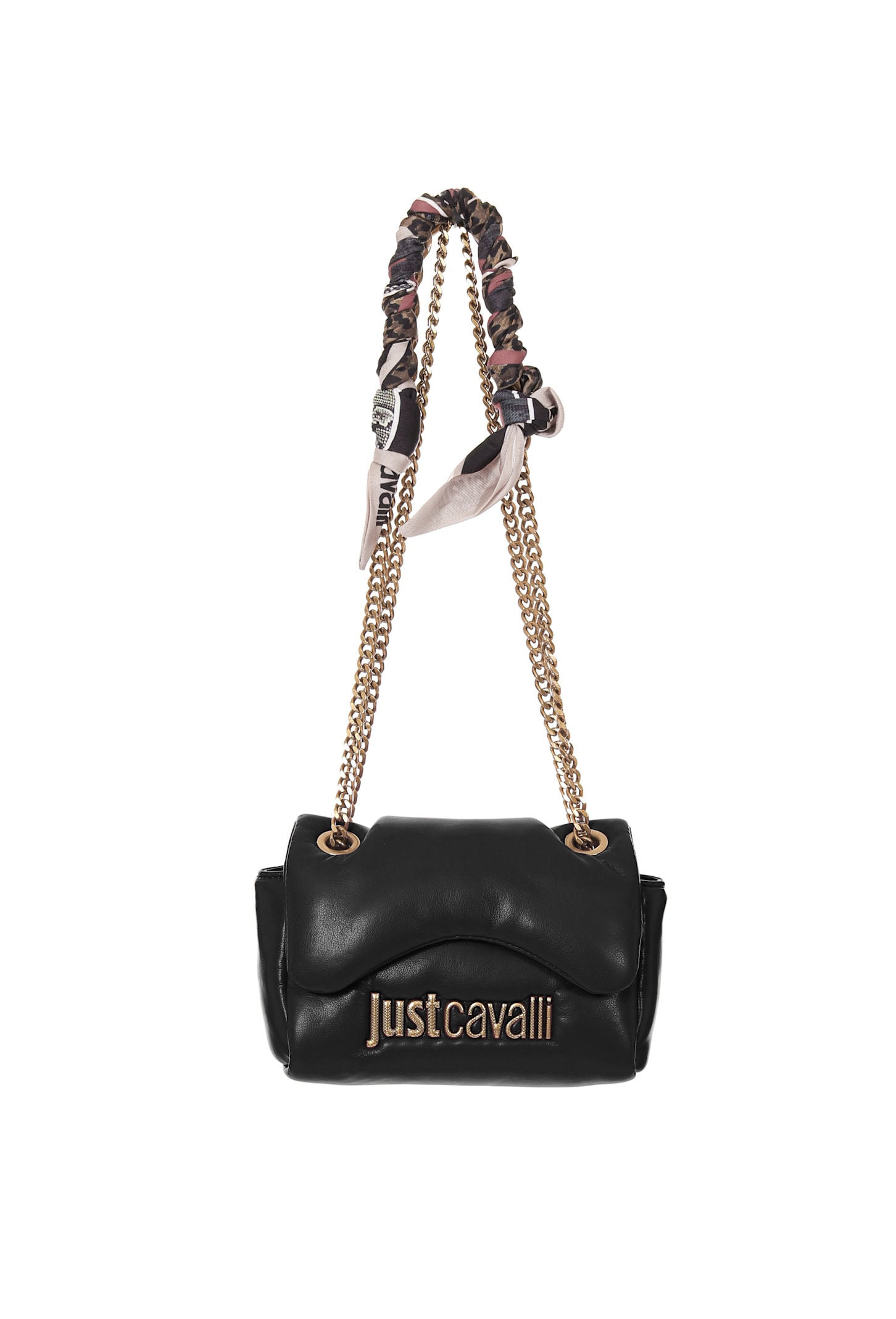 Just Cavalli Quilted Chain Mini Bag In Black