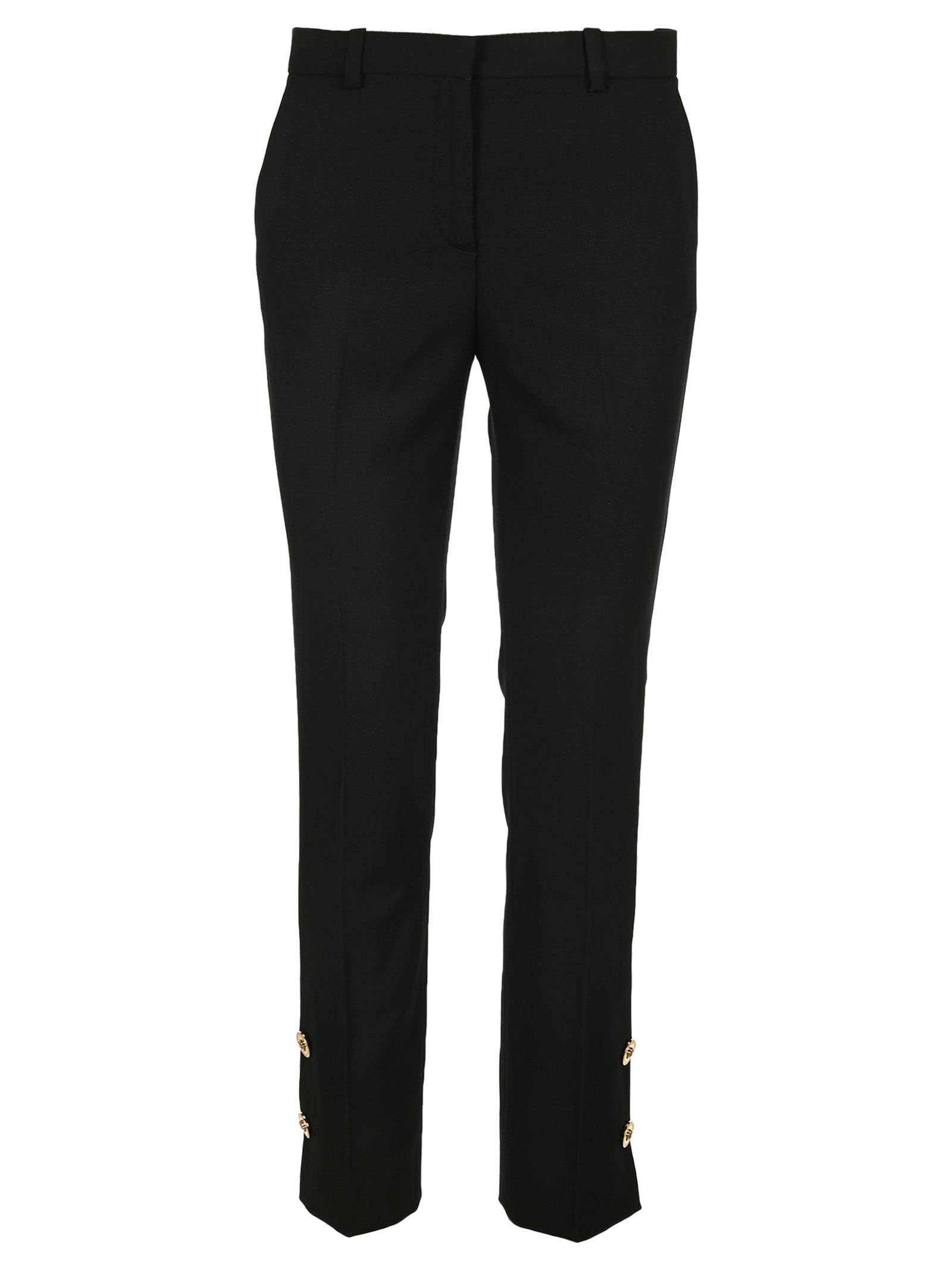 Versace Medusa Buttons Cropped Pants In Black