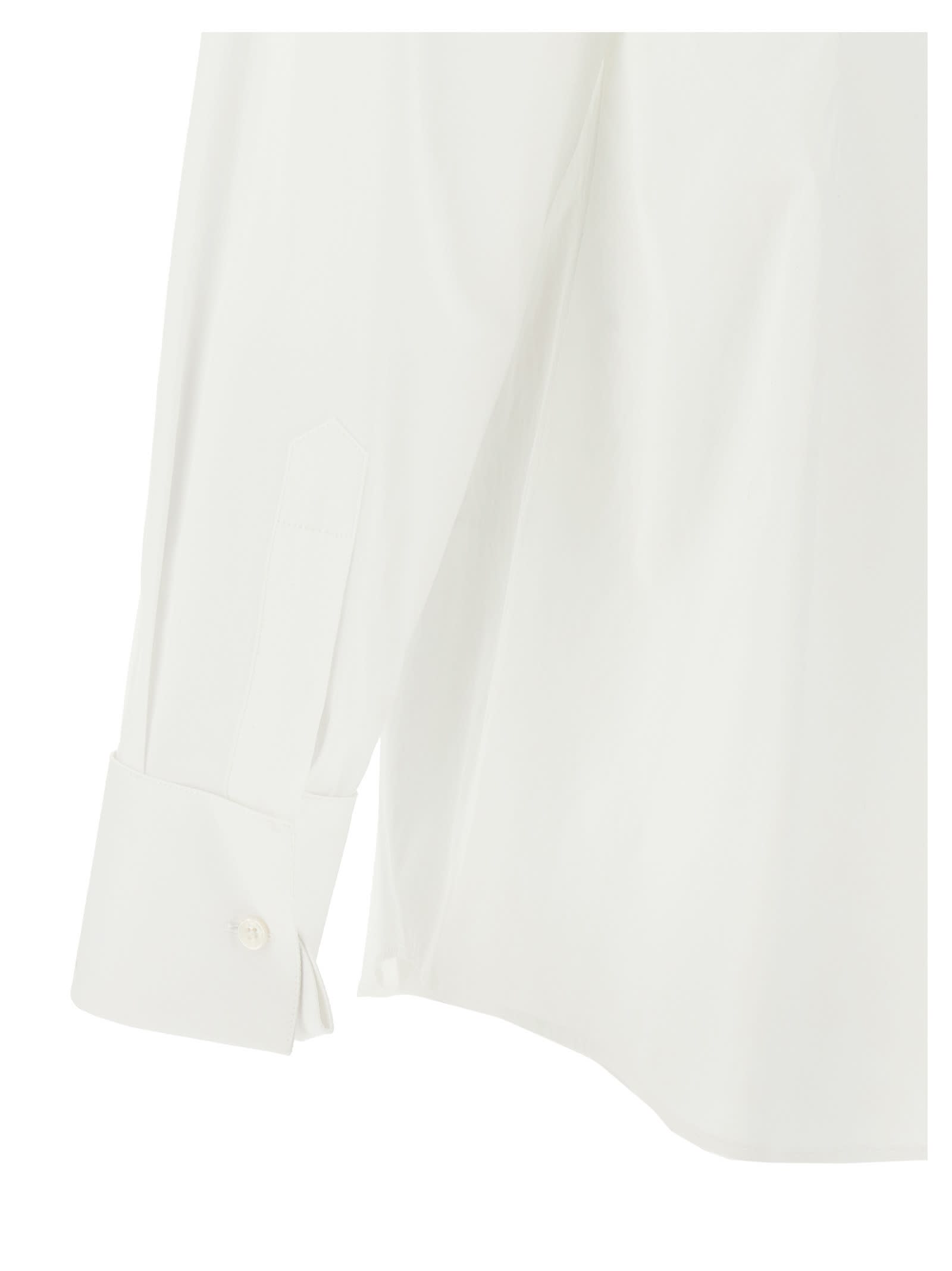 Shop Dolce & Gabbana Piquet Plastron Shirt In White