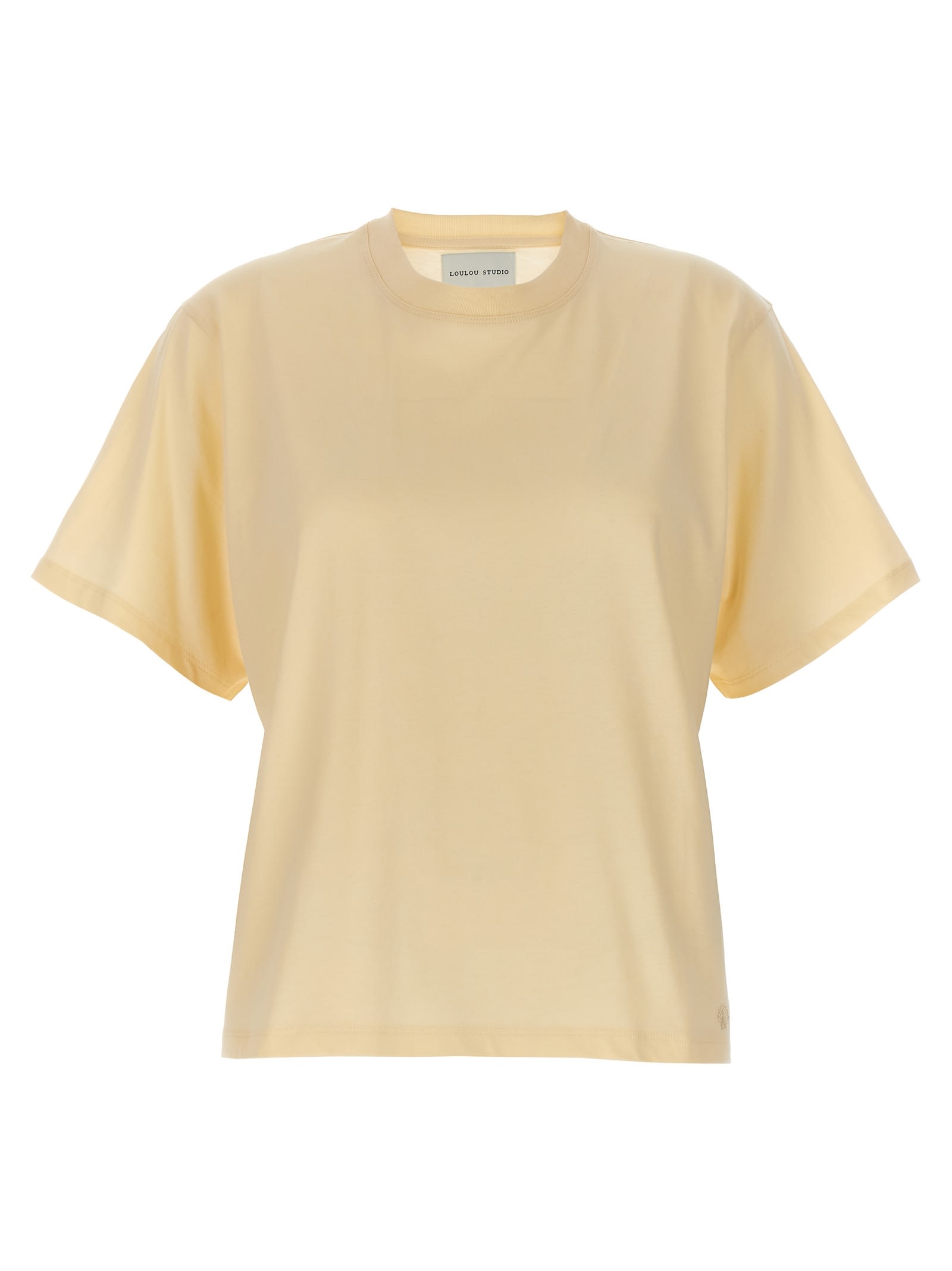 Shop Loulou Studio Crew-neck T-shirt In Rice Ivory