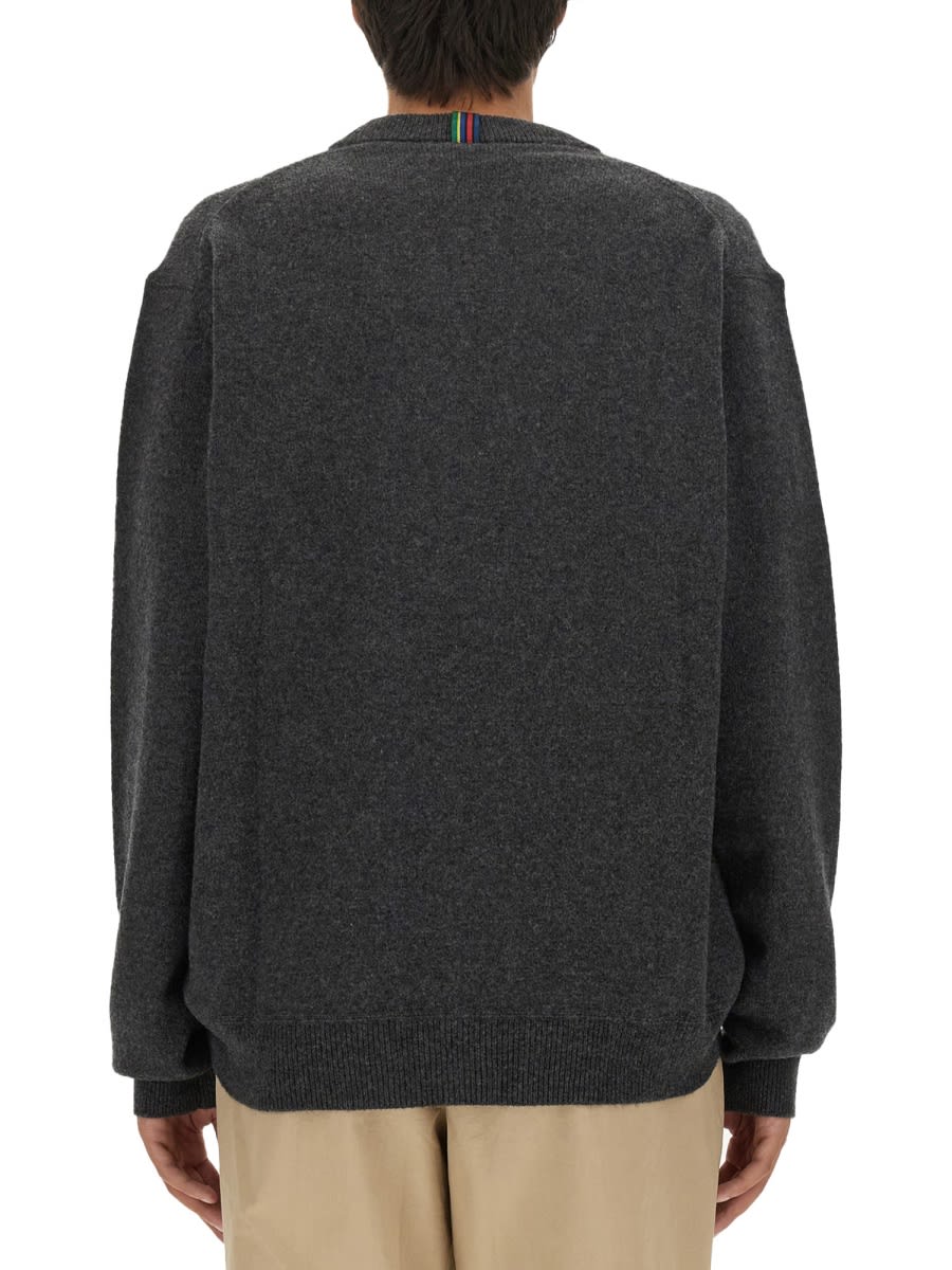 Shop Ps By Paul Smith Wool Cardigan In Grey