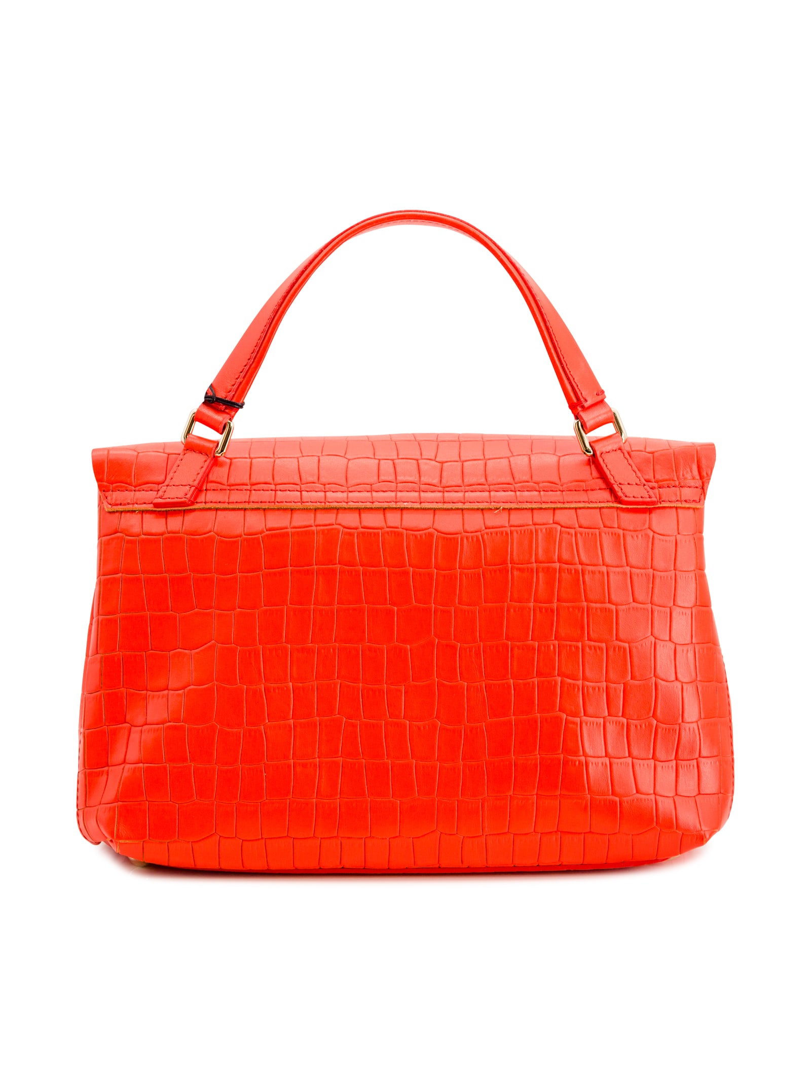 Shop Zanellato Small Postina Crocodile-effect Tote Bag In Red Medusa