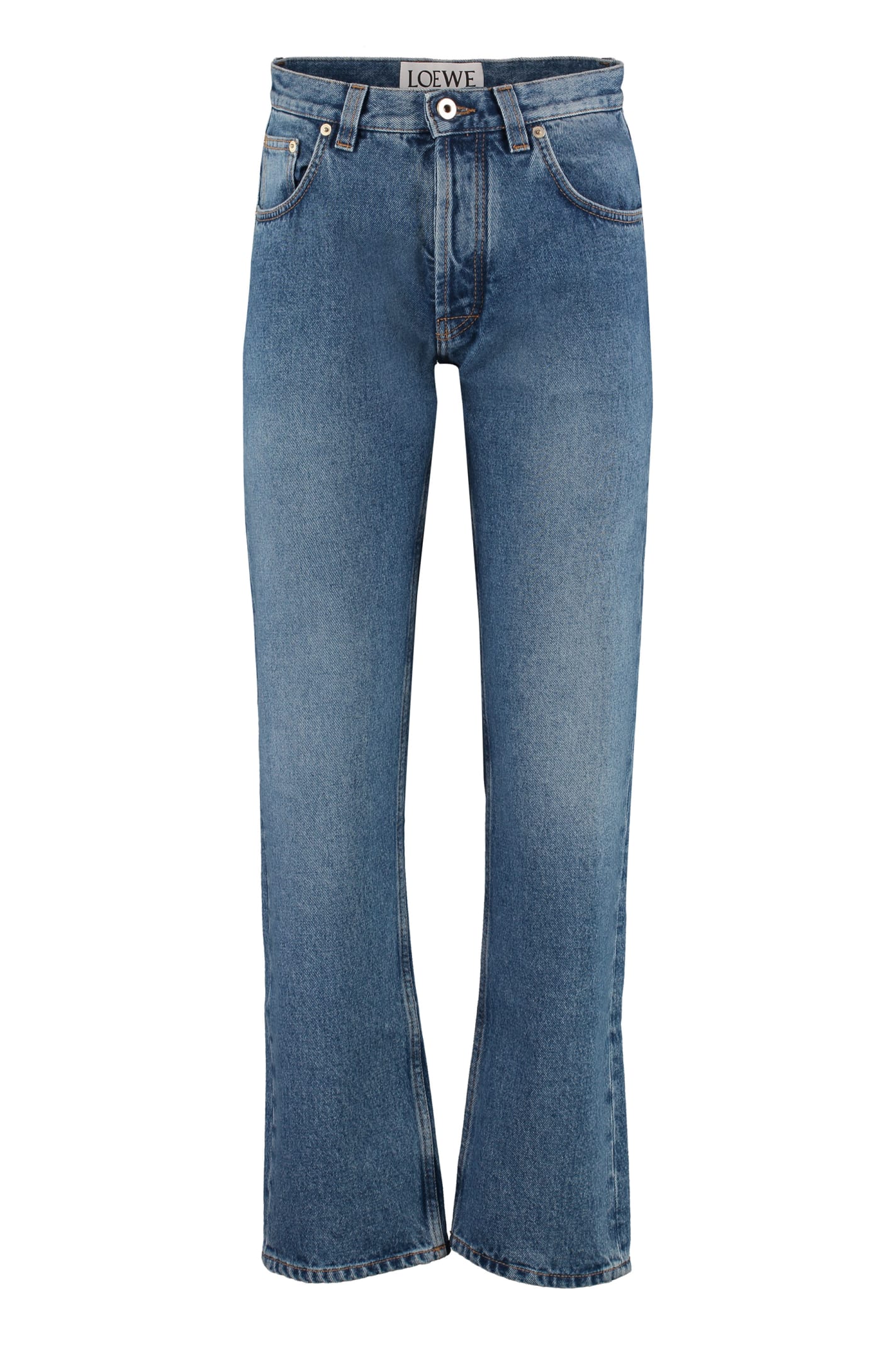 LOEWE EMBROIDERED JEANS,S2102420IBJEANSFLOWEREMBROIDERY 6395