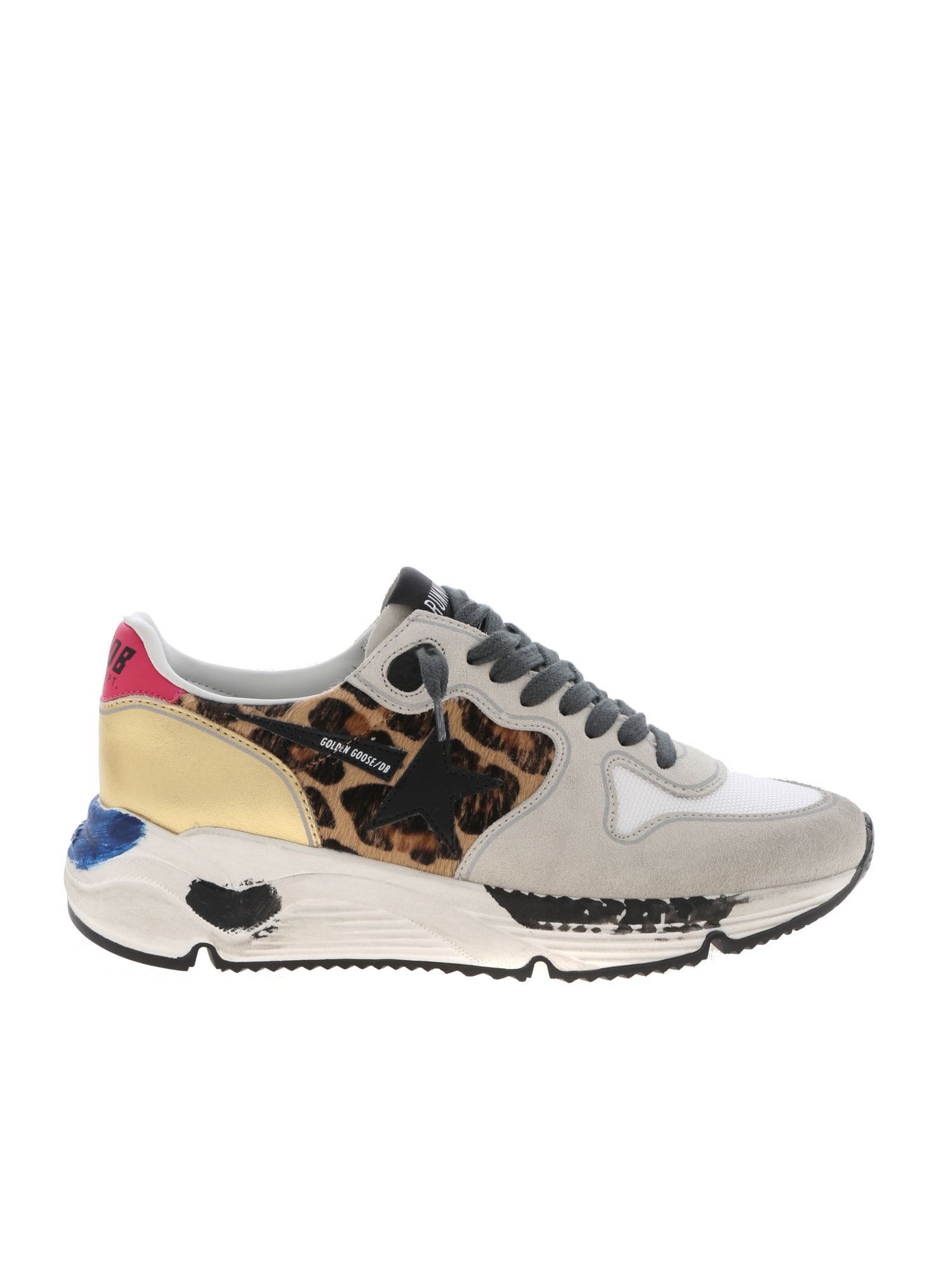 golden goose leopard running sneakers