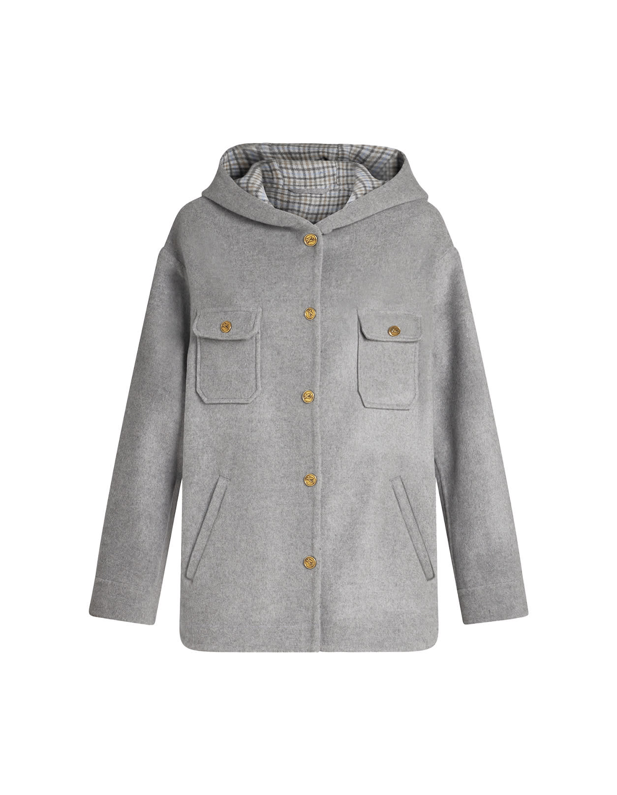 Shop Etro Grey Wool And Cashmere Double Woven Jacket