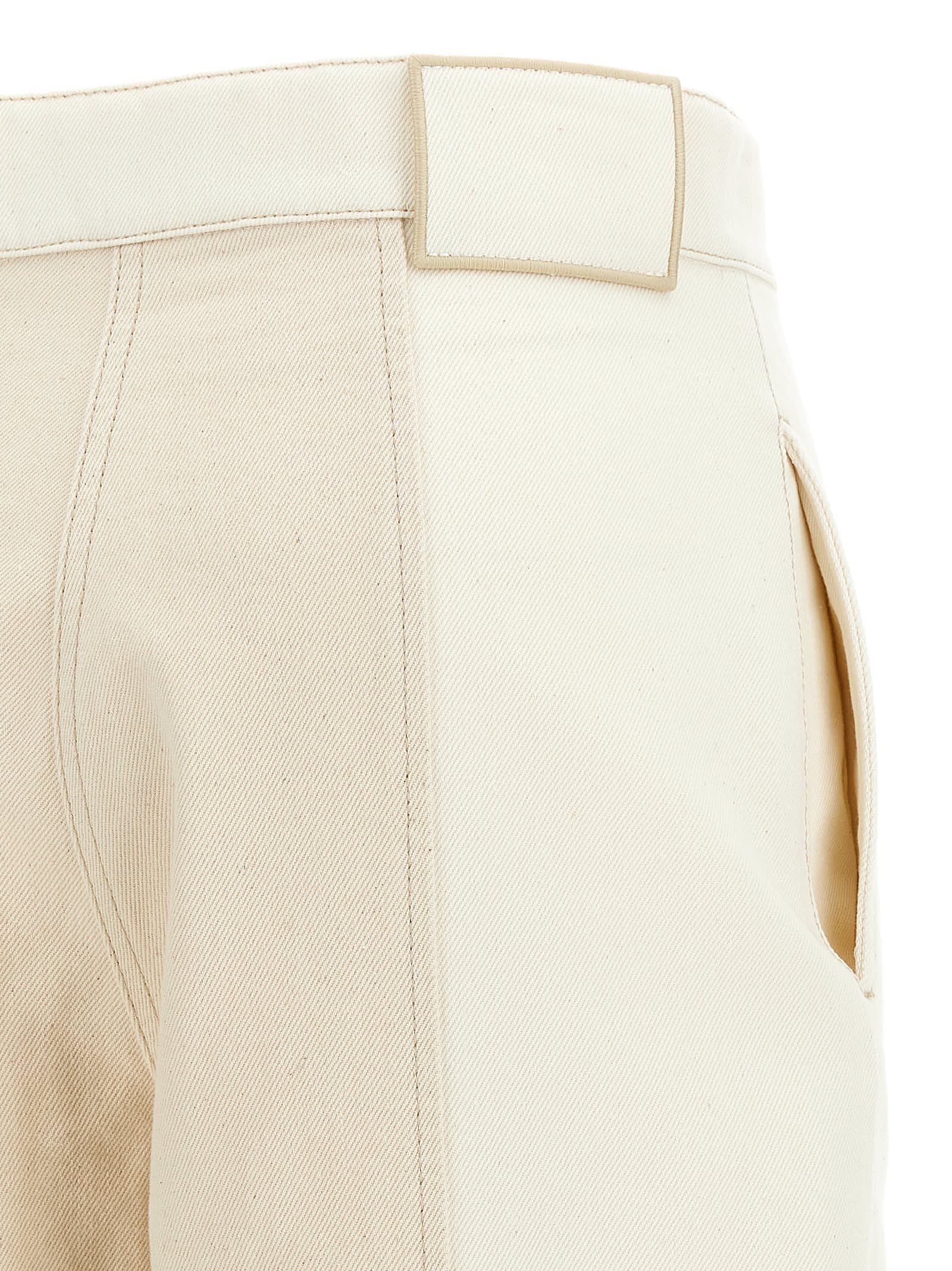 Fendi Women Two-tone Denim Jeans In White