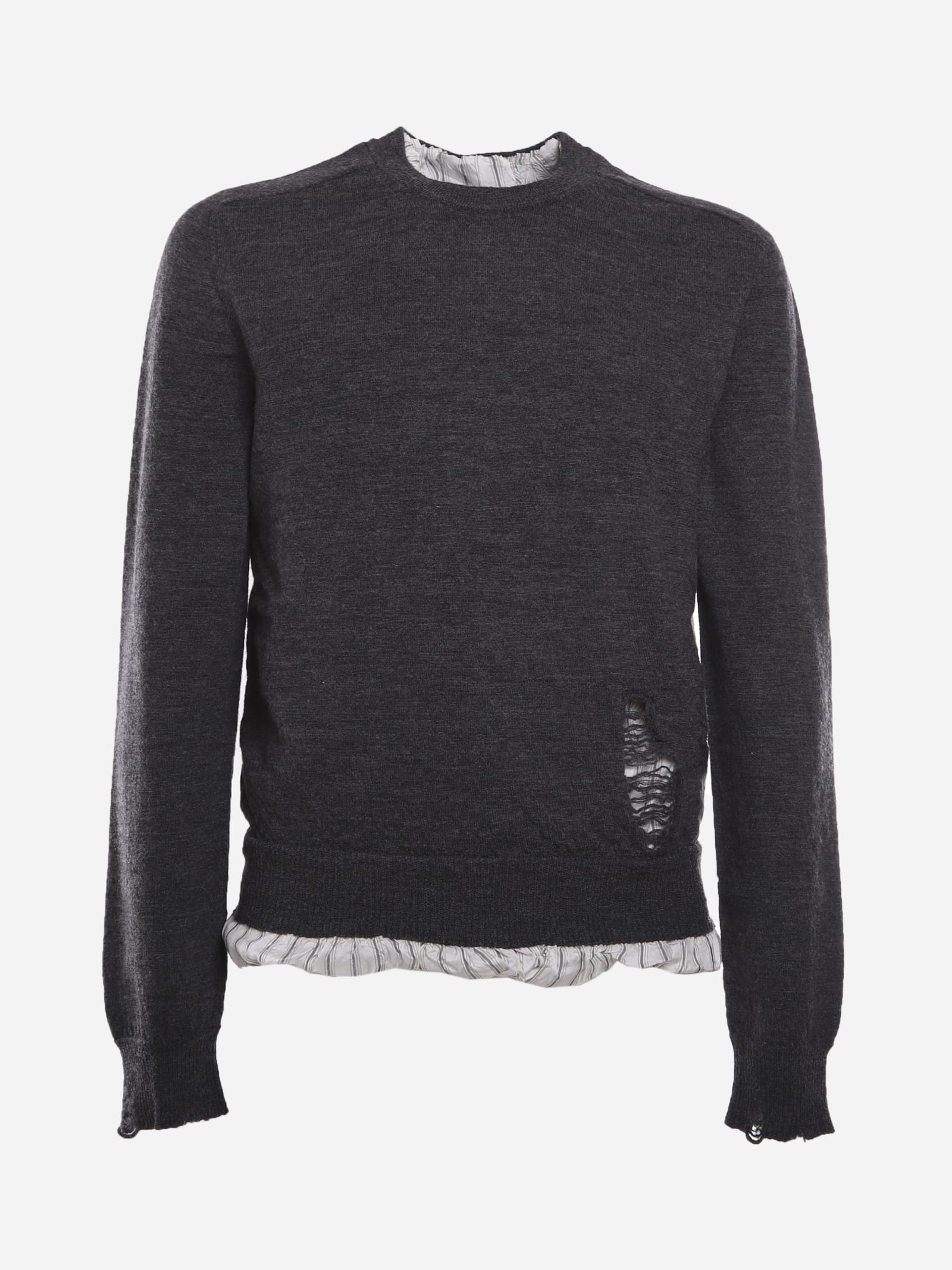 Maison Margiela Wool Sweater With Contrasting Insert
