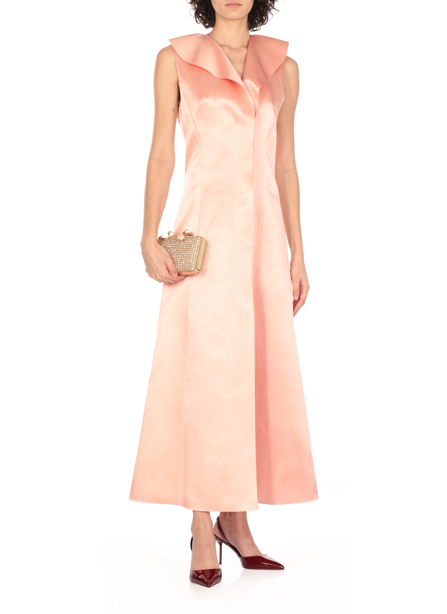 Philosophy Di Lorenzo Serafini Duchesse Satin Strapless Maxi Dress In Pink