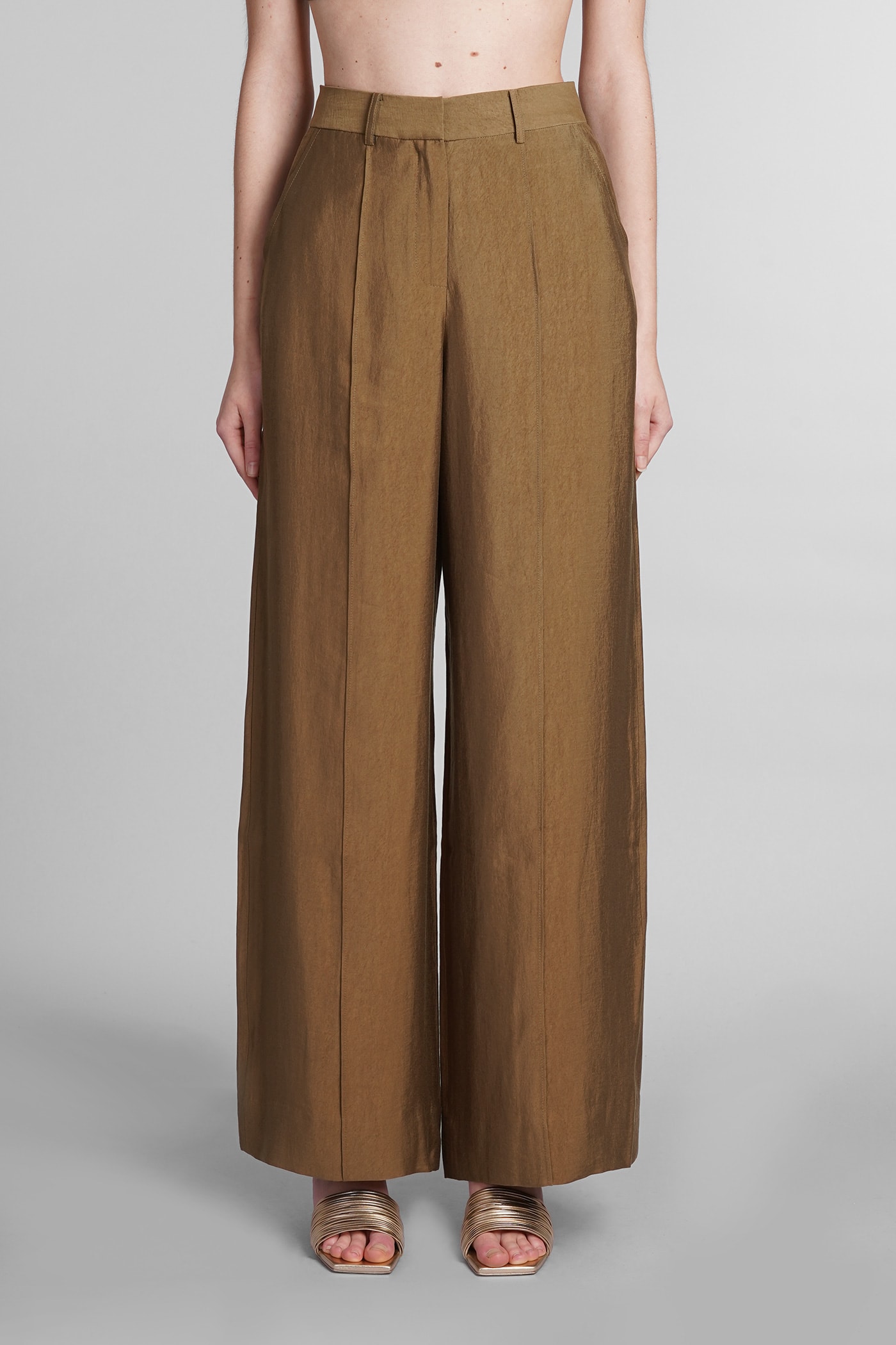 Cult Gaia Janine Pants In Brown Wool And Polyester