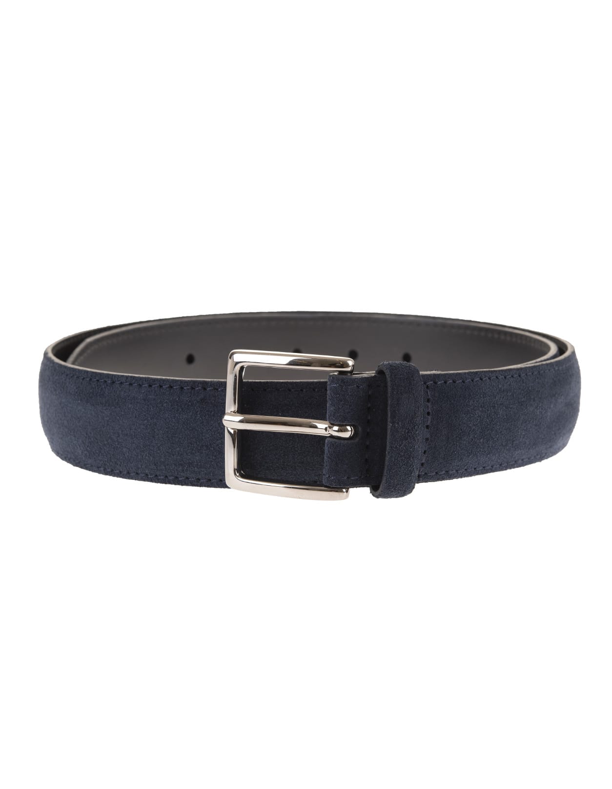 Orciani Man Navy Blue 3.5cm Suede Cloudy Belt