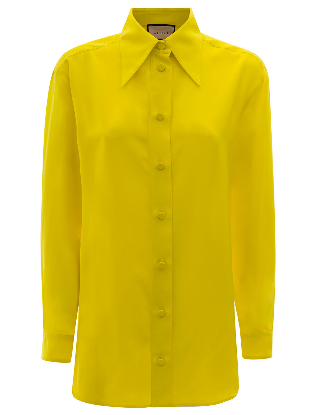 Gucci Crepe De Chine And Silk Shirt In Yellow & Orange