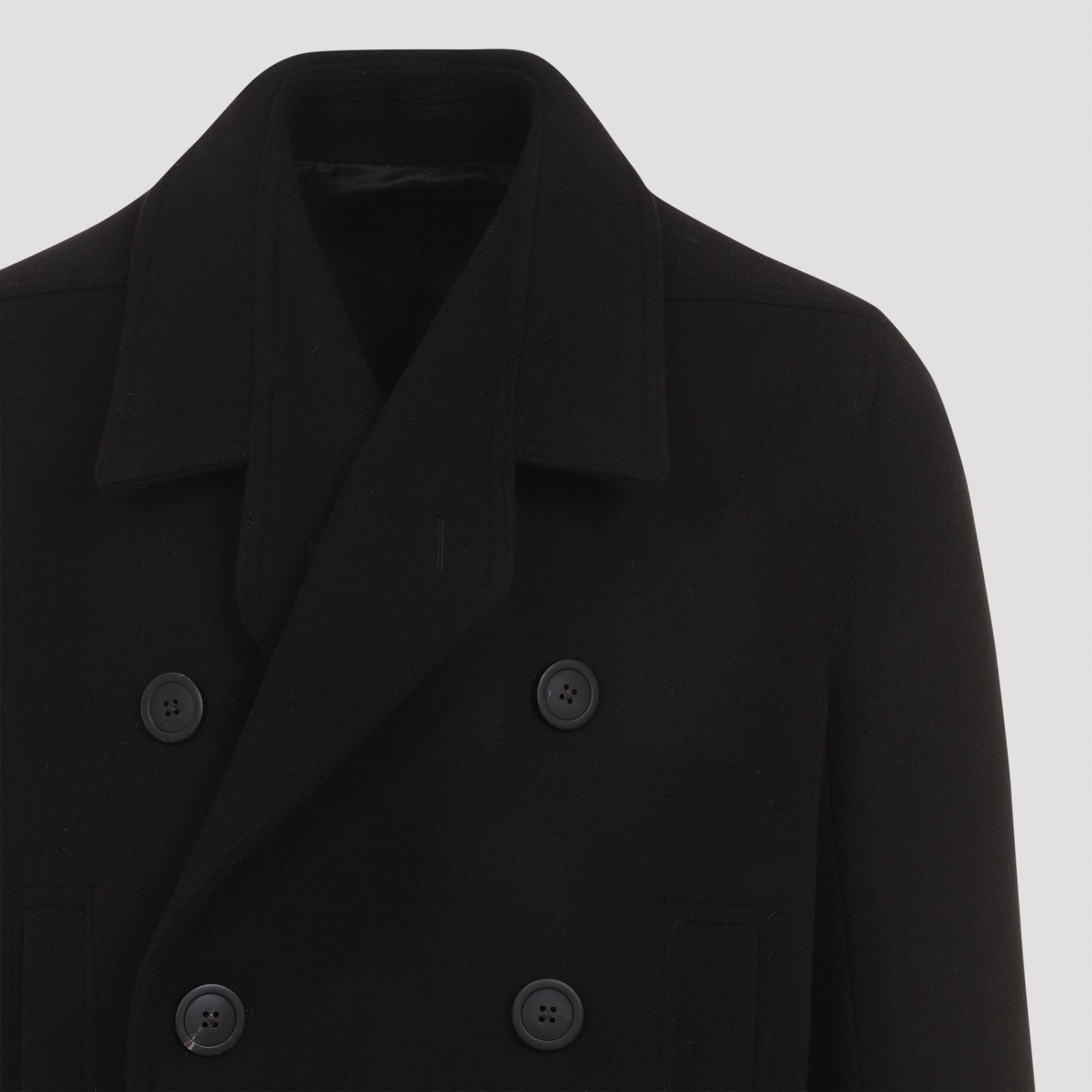 Shop Rick Owens Officer Coat In Black