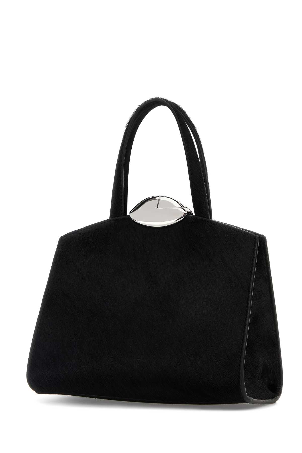 Benedetta Bruzziches Structured Calf Hair Shoulder Bag Serena La Petite In Black