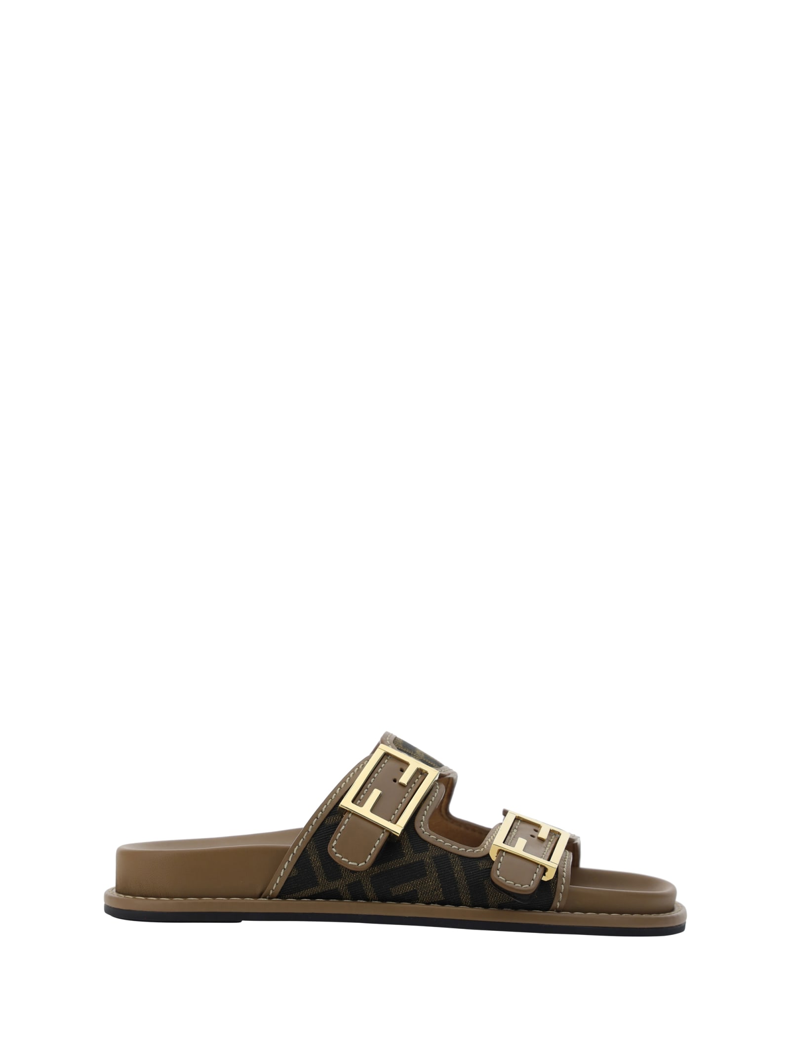 Fendi Sandals In Tabac.ner+miele Scur