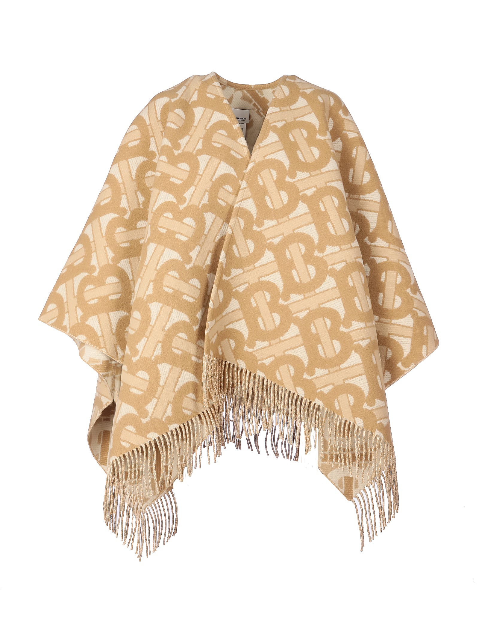 Burberry Large Poncho In Light Sand