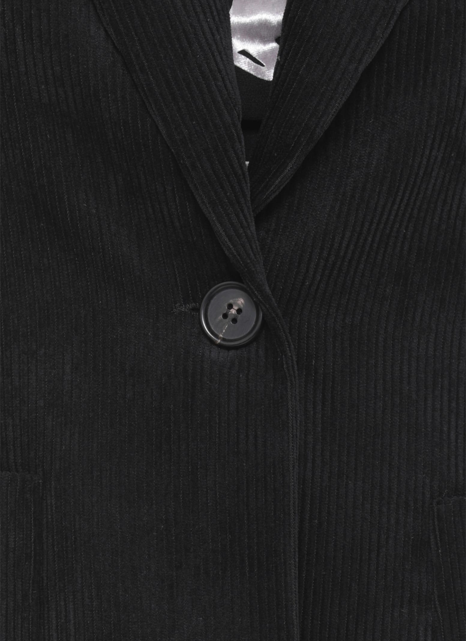 D Exterior Corduroy Welt-pocket Blazer In Black