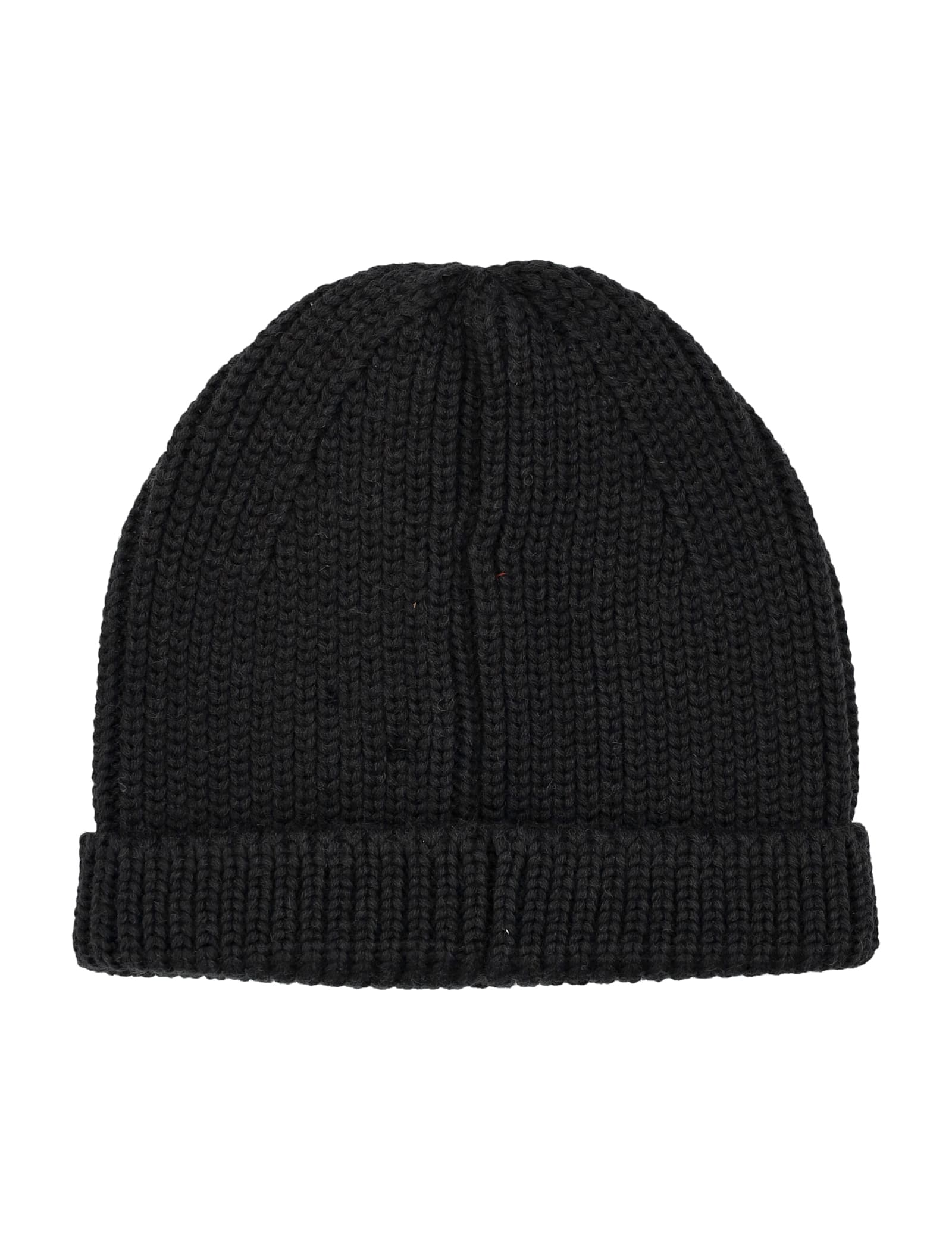 Y-3 Black Merino Wool Beanie With Embroidered Logo In Black