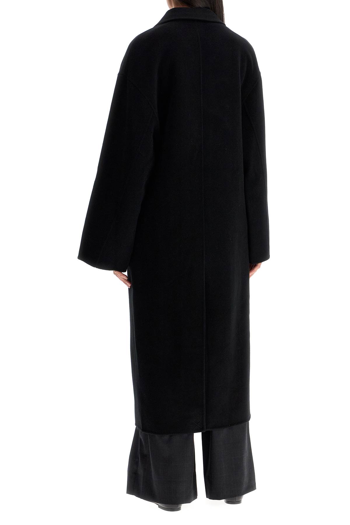 Shop Loulou Studio Long Wool And Cashmere Coat Borne In Black (black)