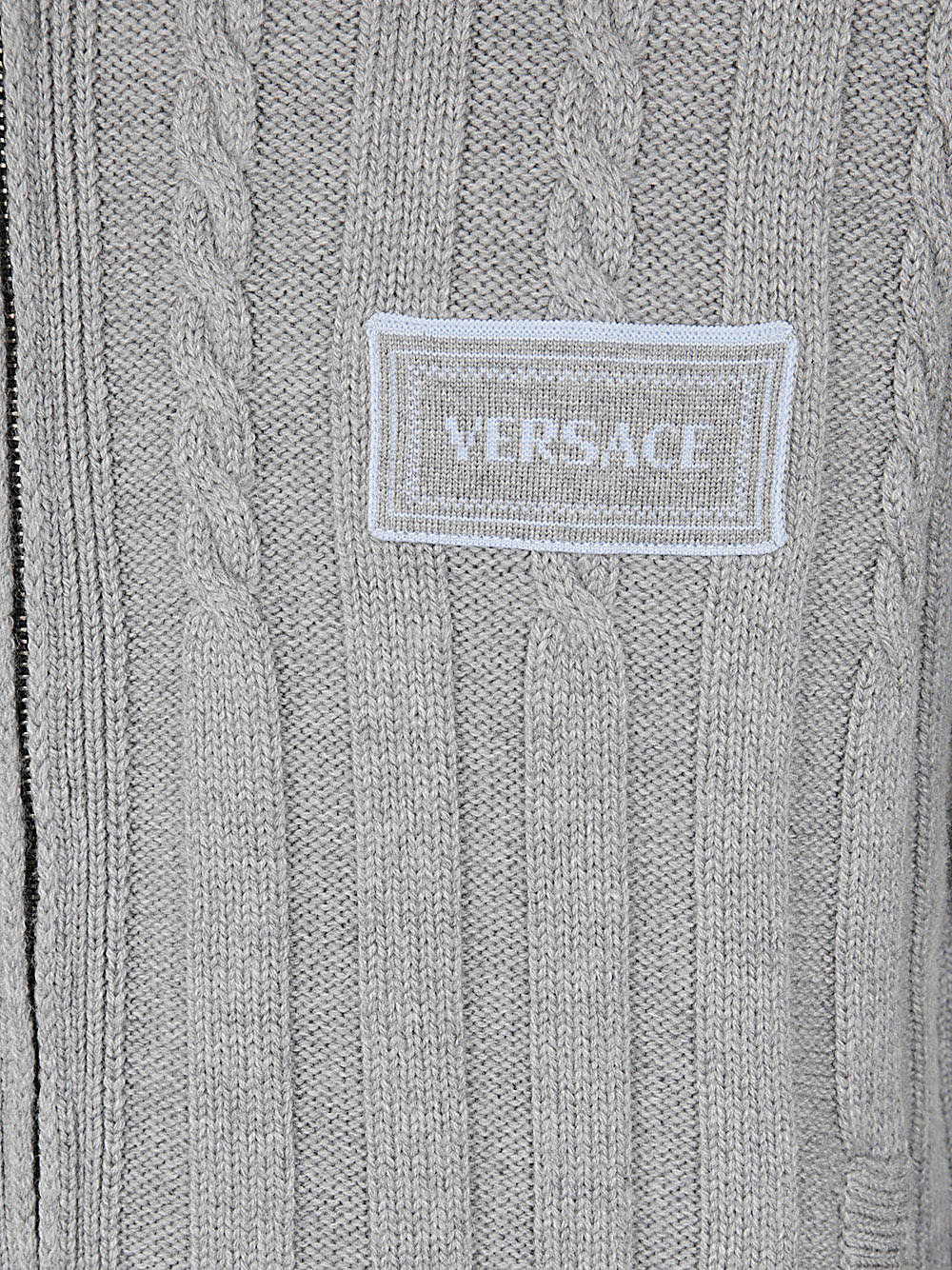 Shop Versace Knit Sweater Vintage Cable In Concrete Melange