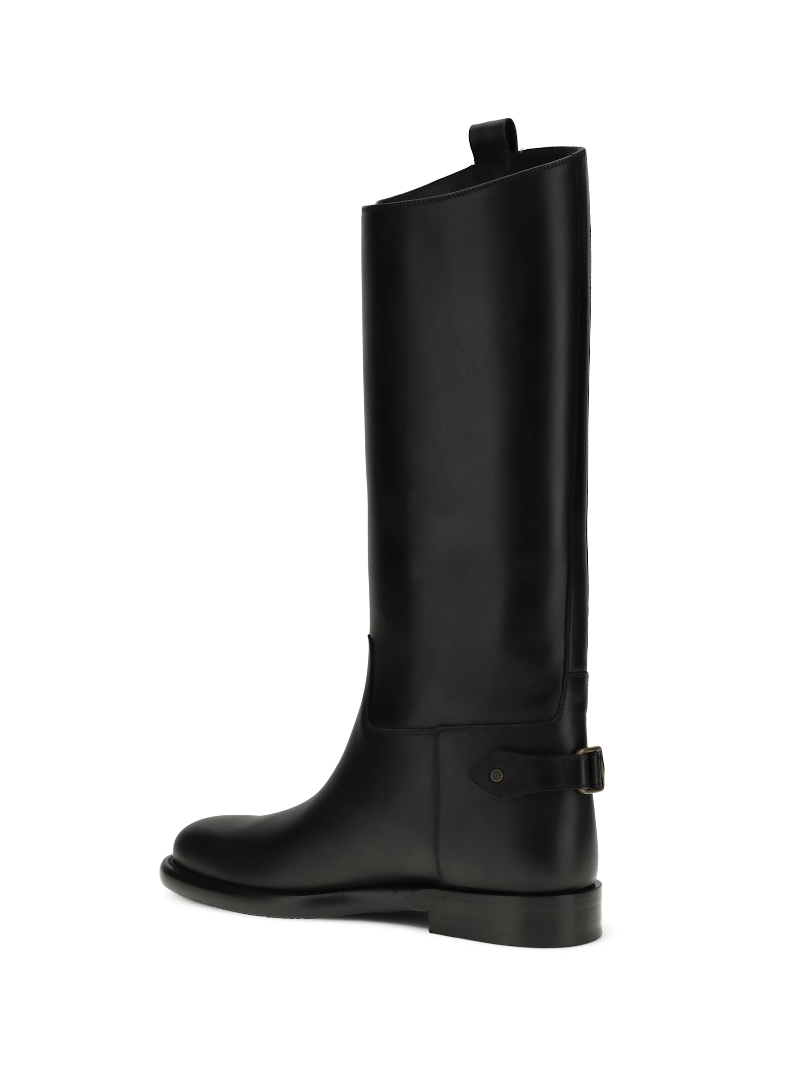 Burberry Leather High Boots In Black