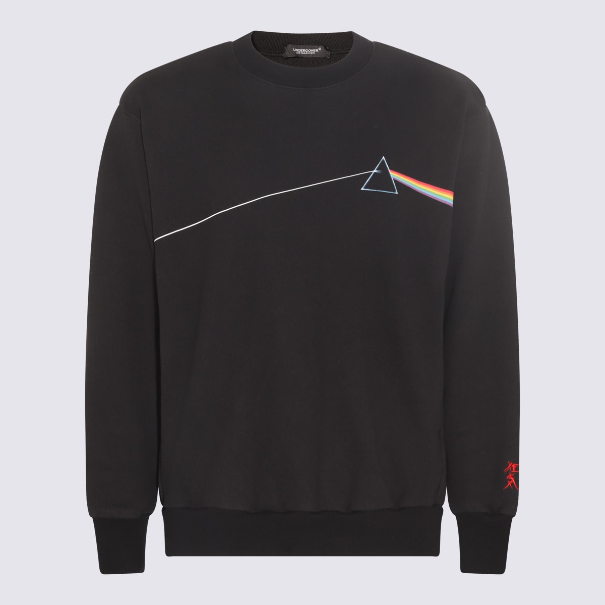Black Multicolour Cotton Sweatshirt