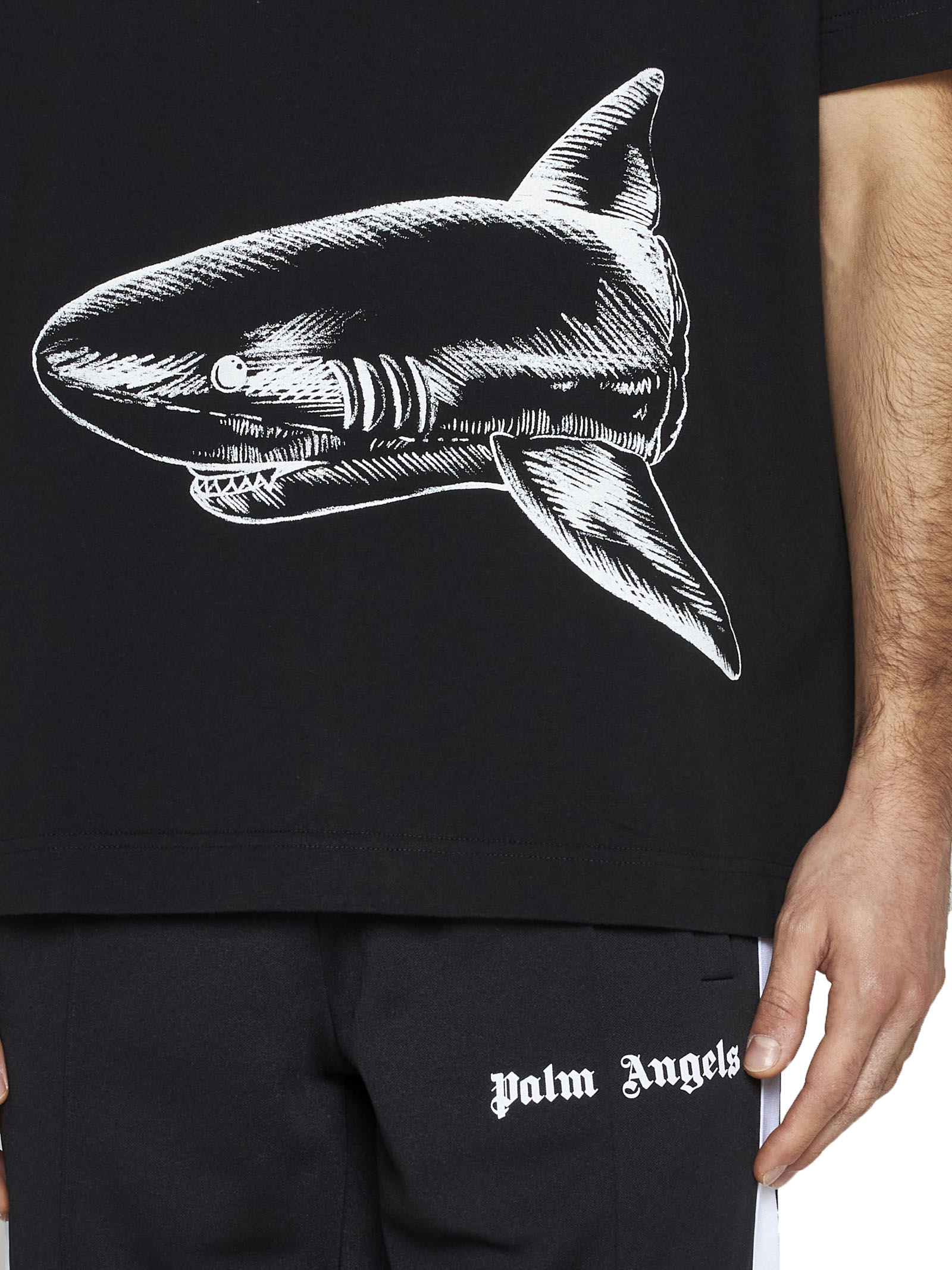 Palm Angels Shark-print Organic Cotton T-shirt - Farfetch