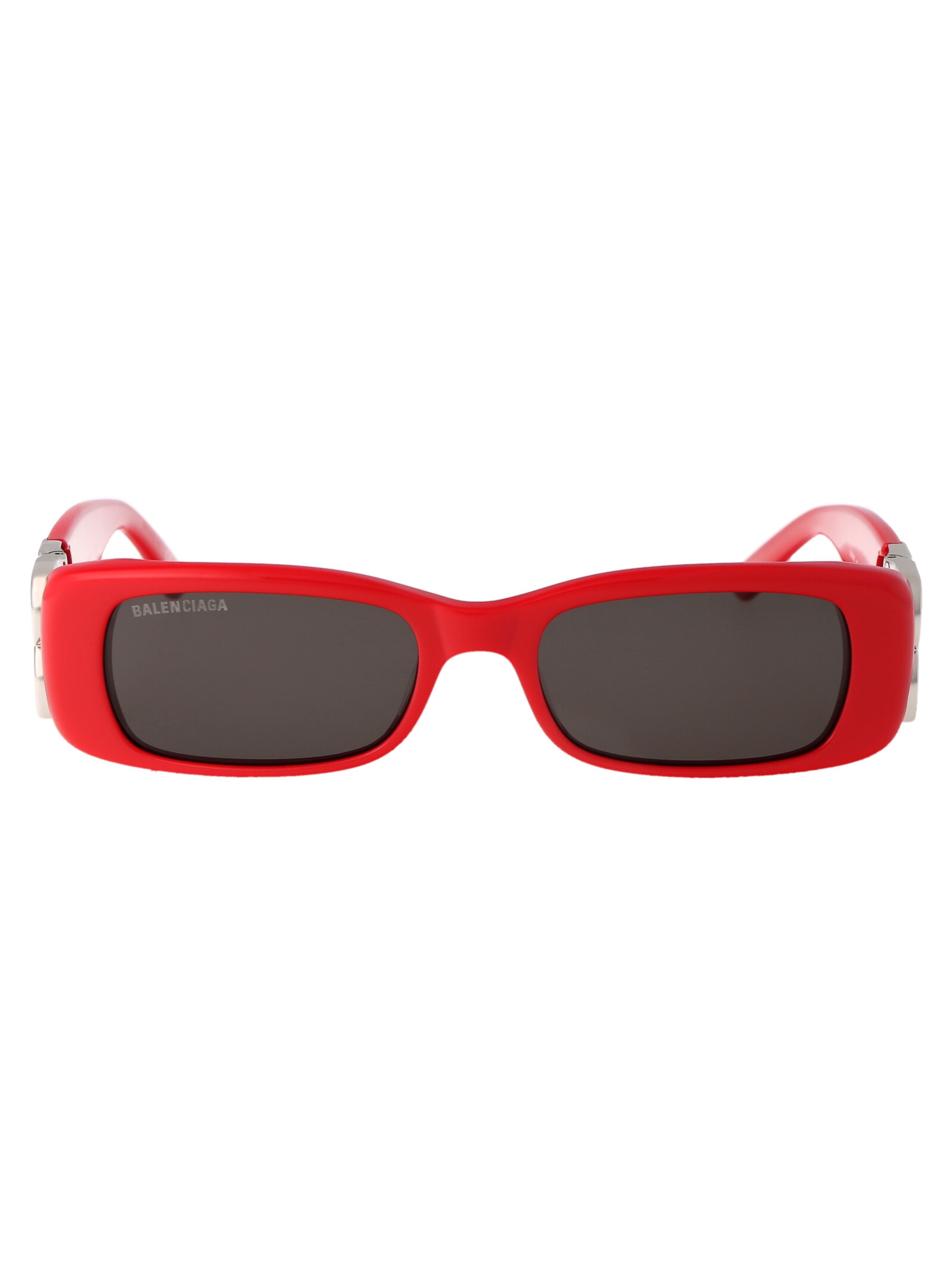 Balenciaga Bb0096s Sunglasses In 015 Red Silver Grey