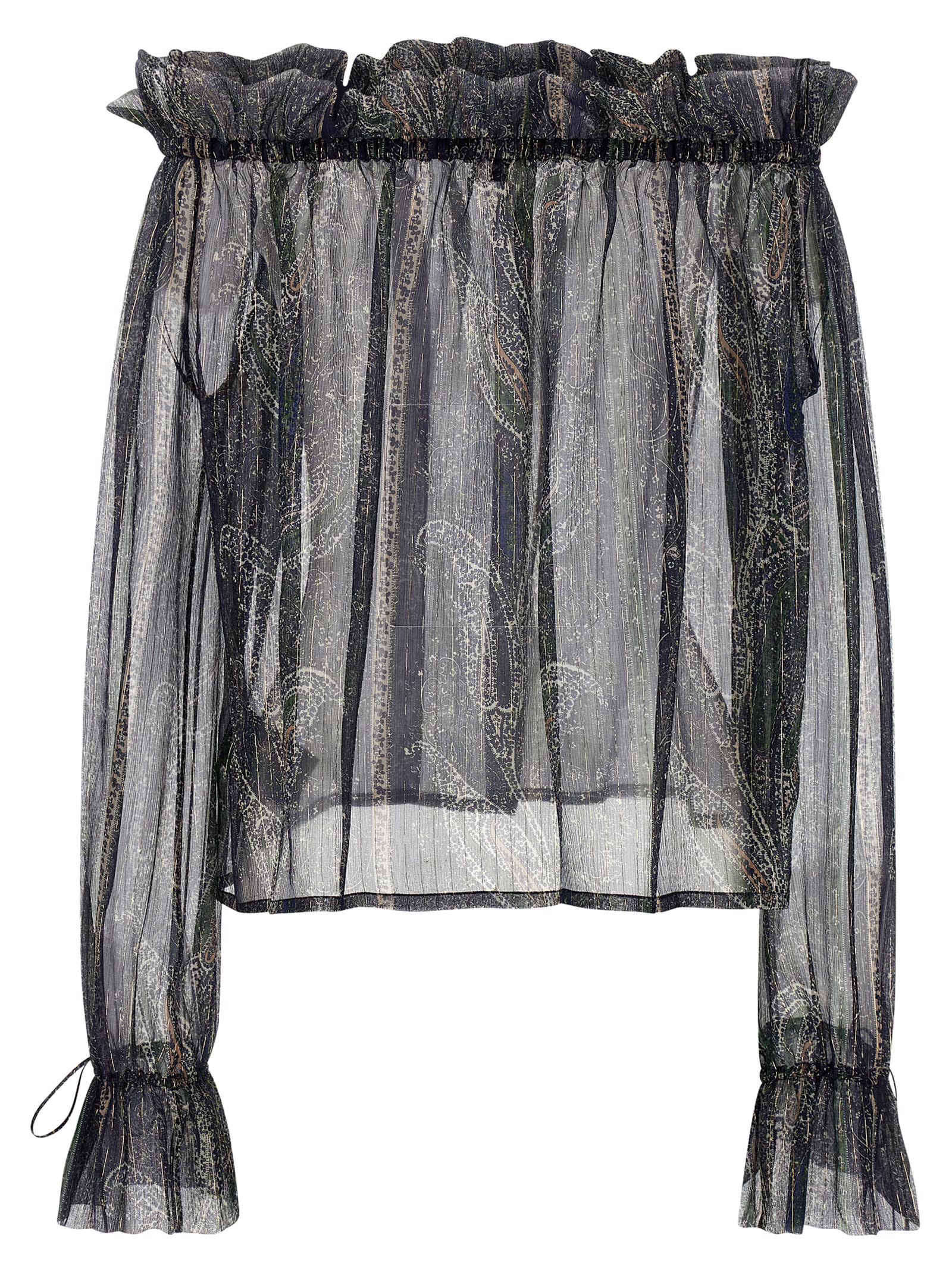 Saint Laurent Lurex Blouse In Indigo