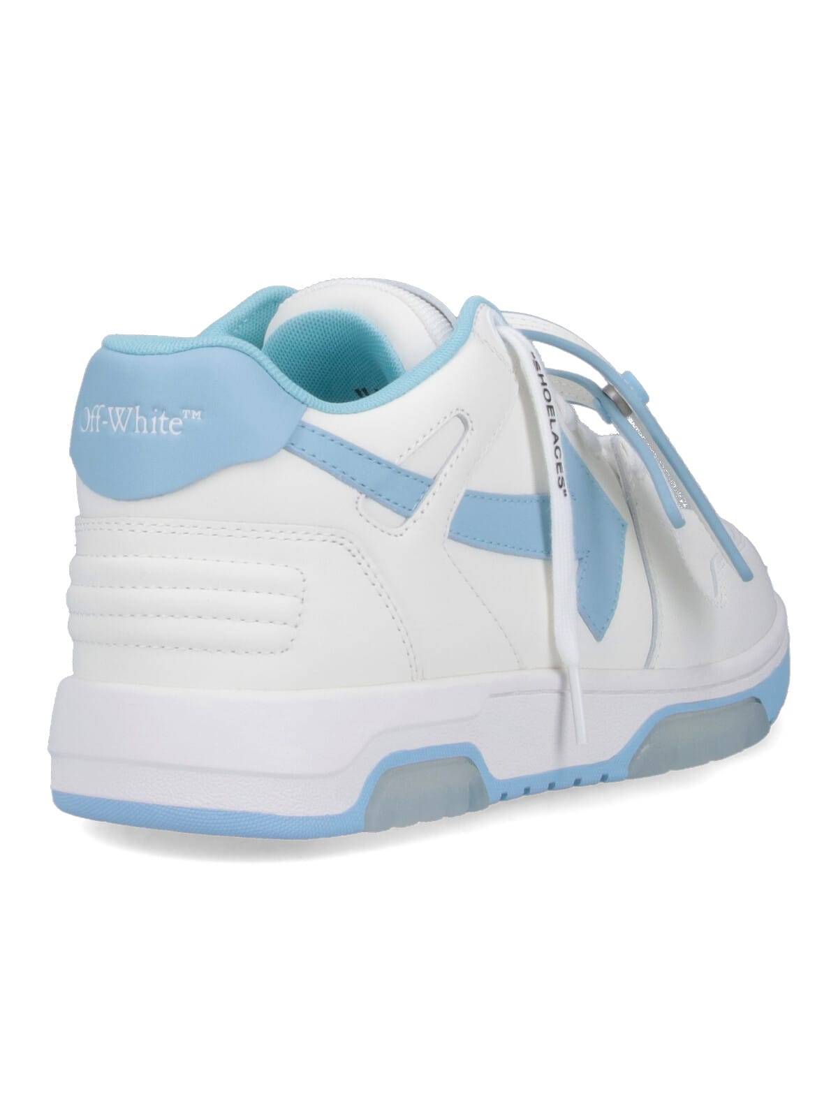 Off-white Low-top Sneakers With Leather Upper And Iconic Accents In White Light B