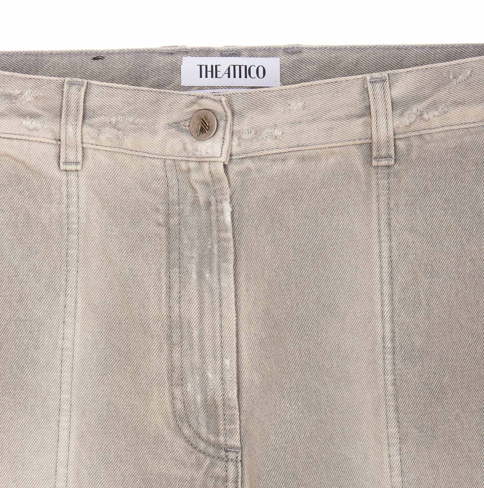 Shop Attico Long Jeans In Grey