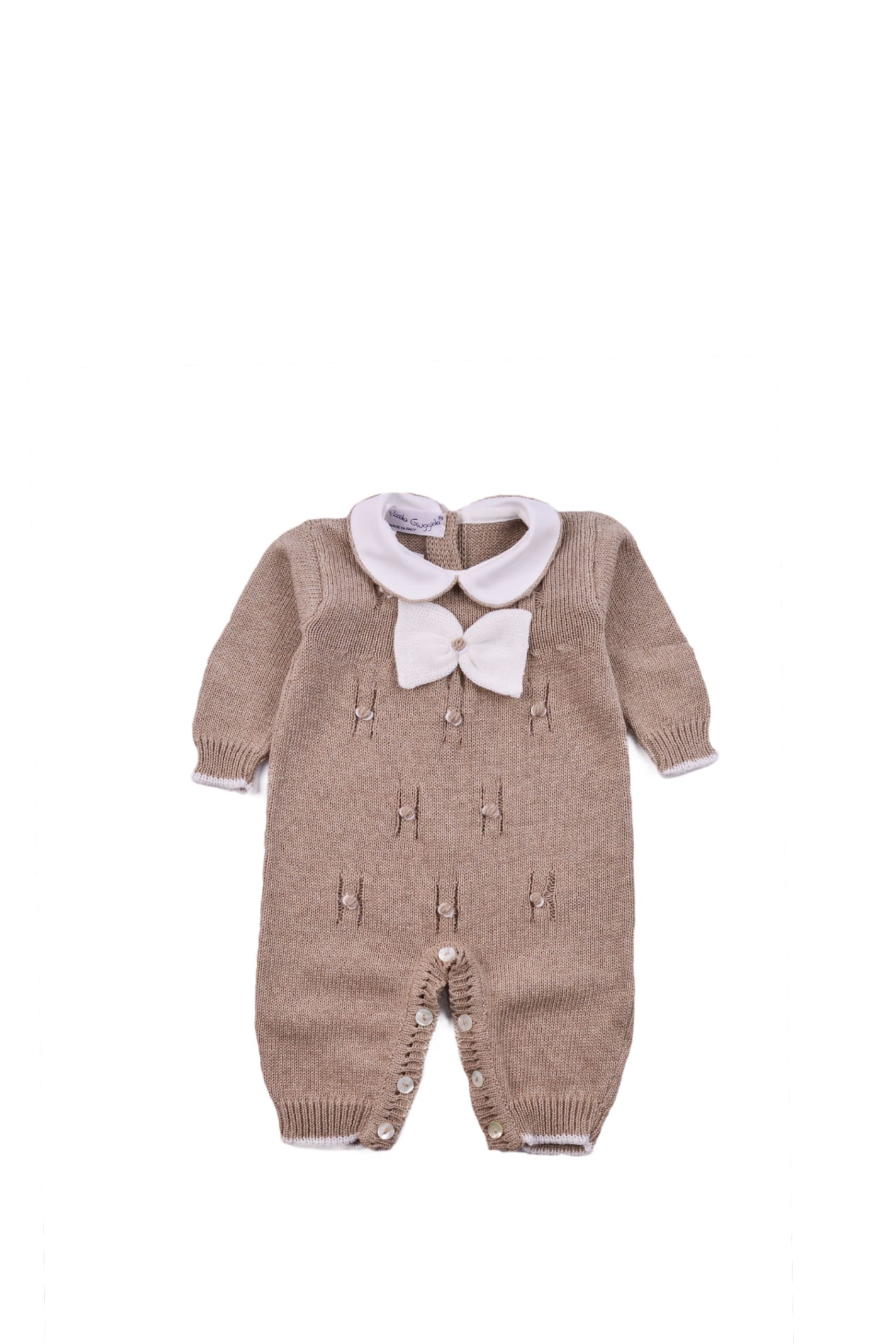 Piccola Giuggiola Babies' Knitted Romper In Brown