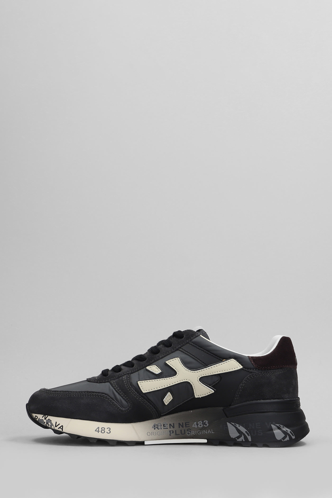 Shop Premiata Mick Sneakers In Grey Suede And Fabric