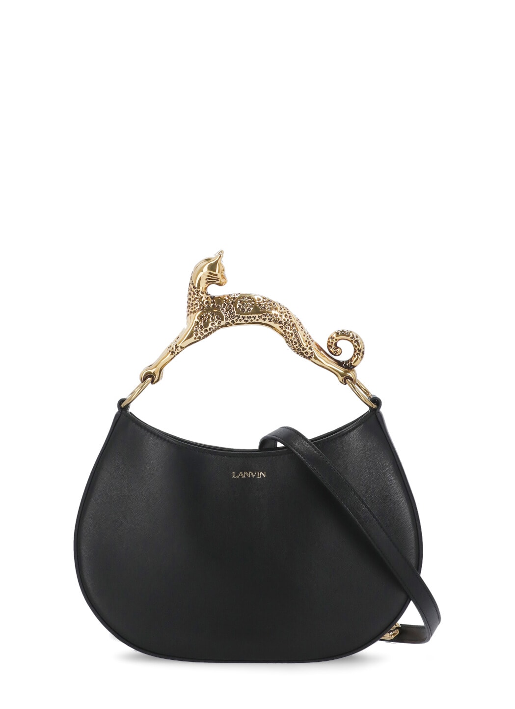 Shop Lanvin Hobo Cat Bag In Black