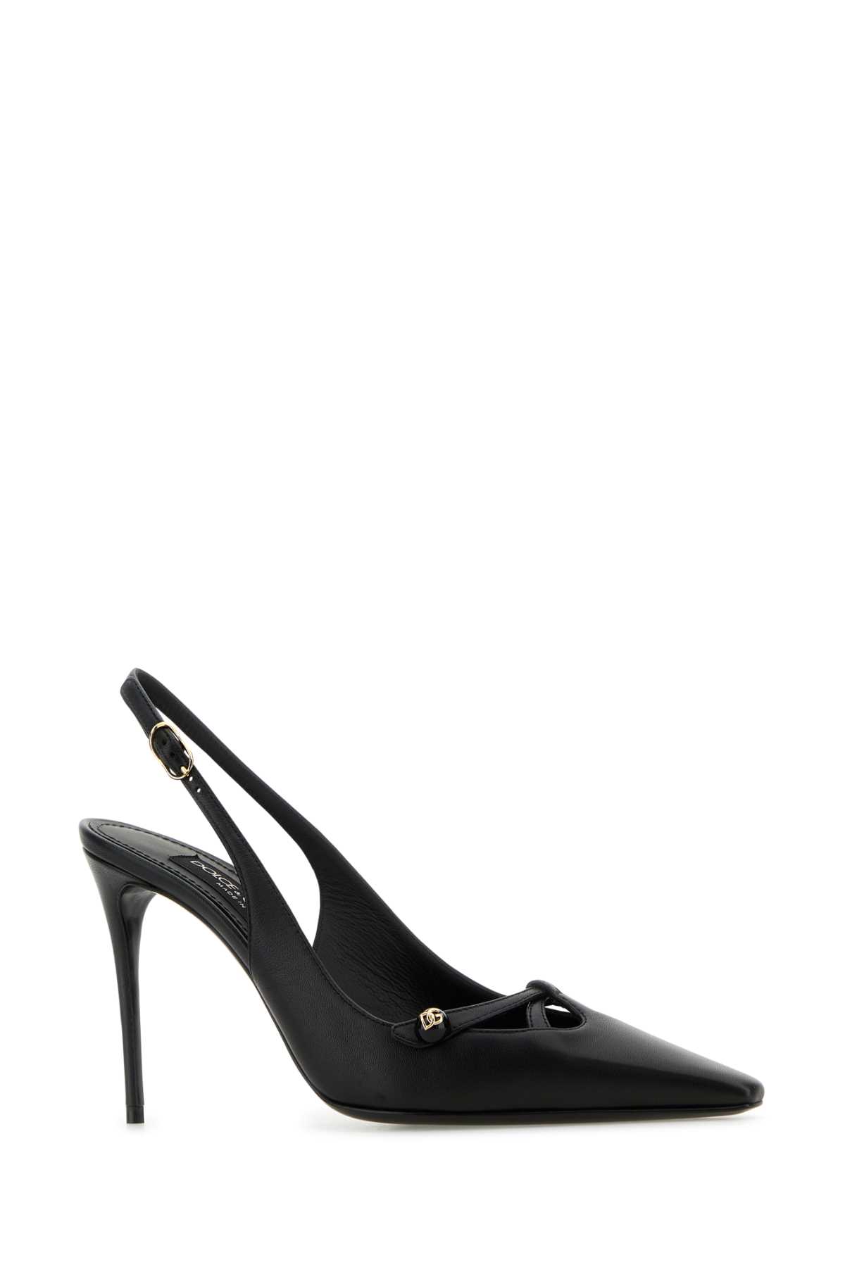 Shop Dolce & Gabbana Black Leather Pumps In Nero