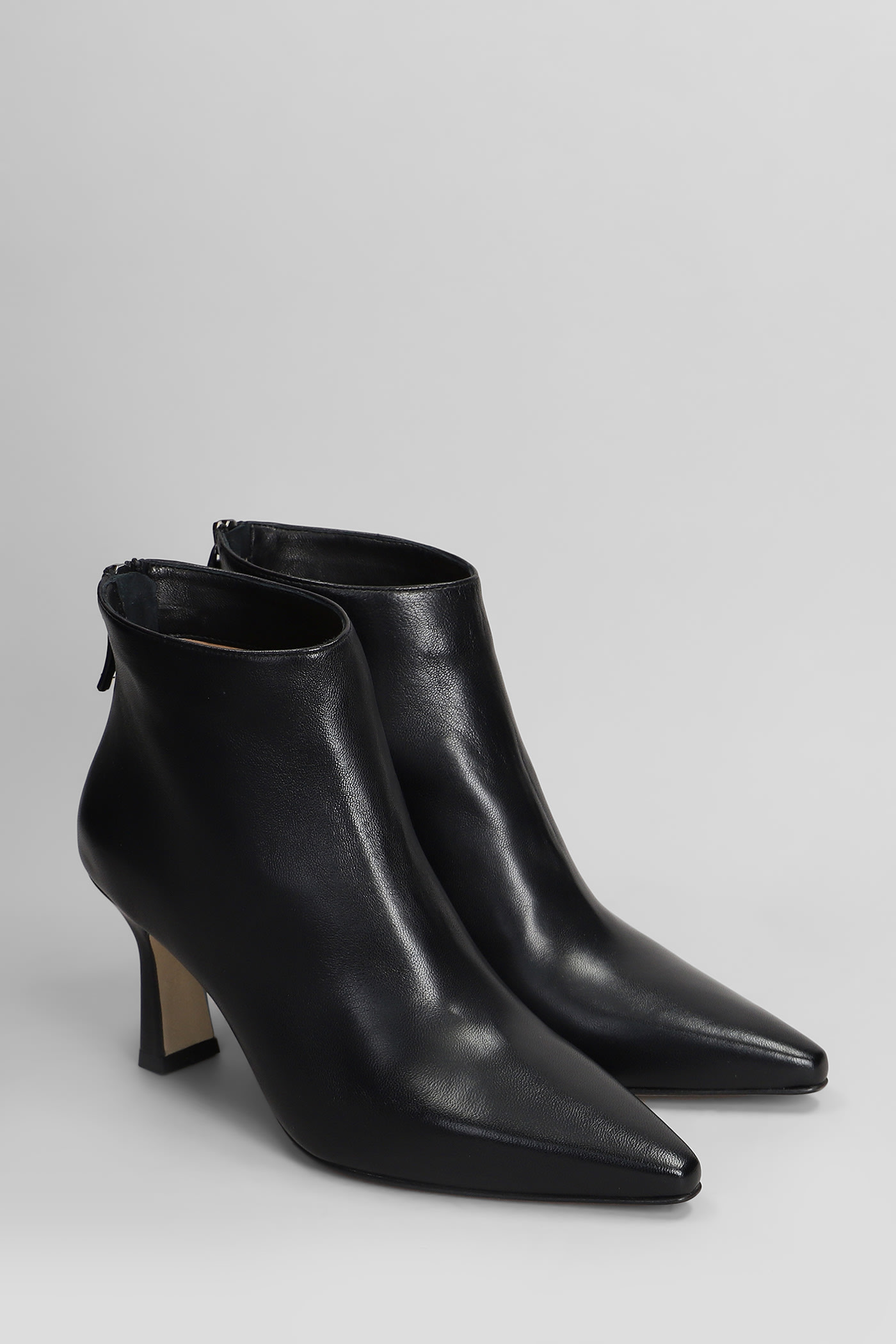 The Seller High Heels Ankle Boots In Black Leather In Black
